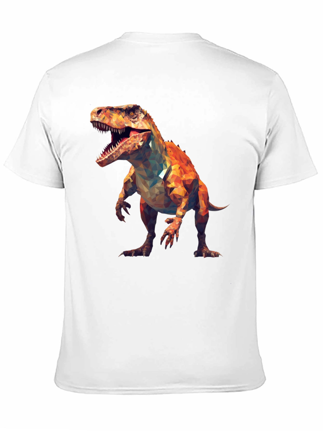 Black Geometric Dinosaur T-Shirt - Black Cotton Tee view 11