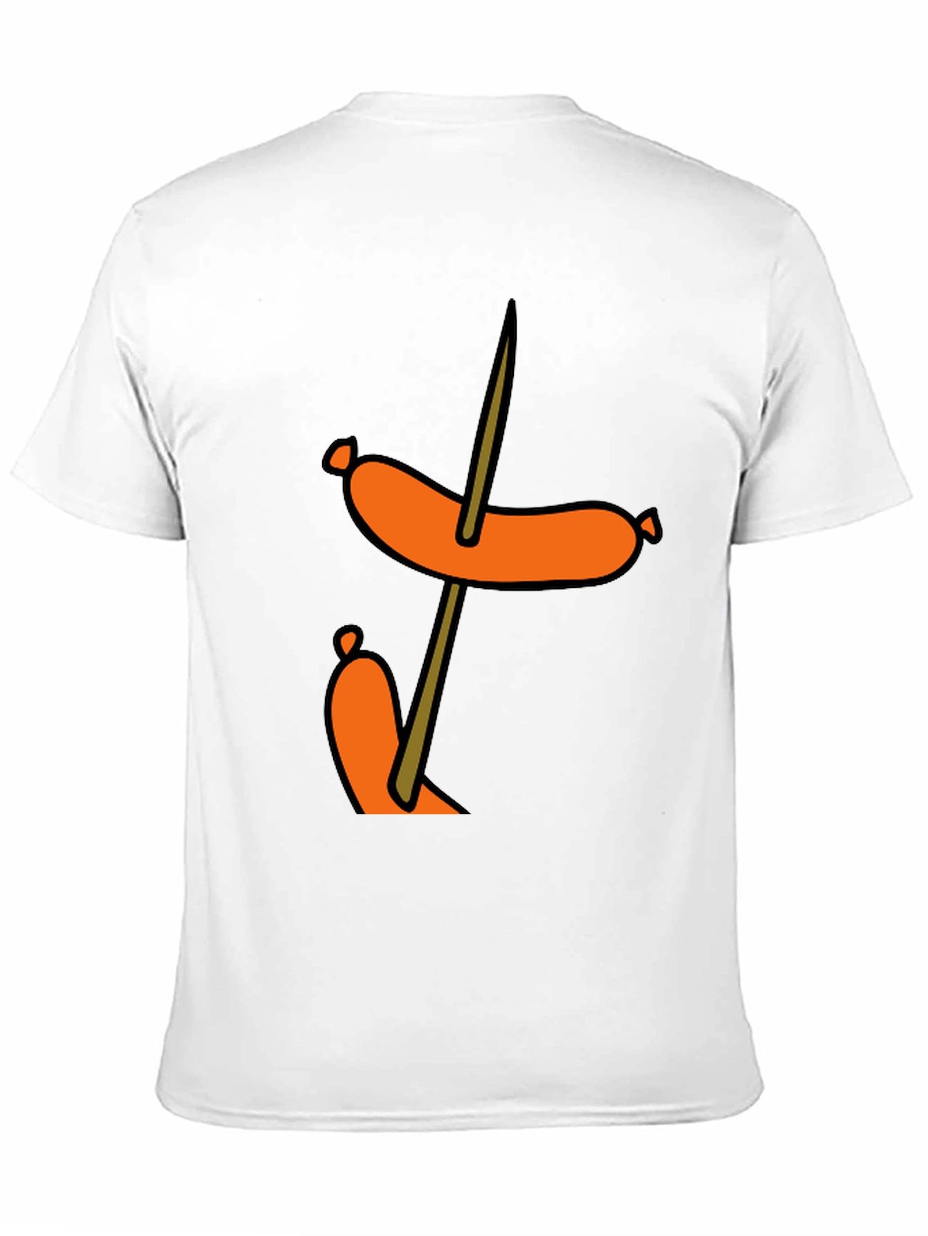 Black Funny Sausage Skewer Black T-Shirt view 11