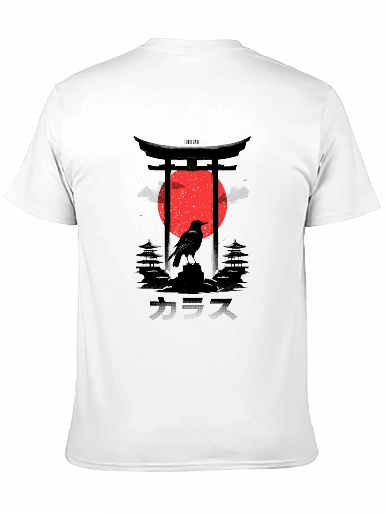 Japanese Crow Graphic Tee - Black - 11