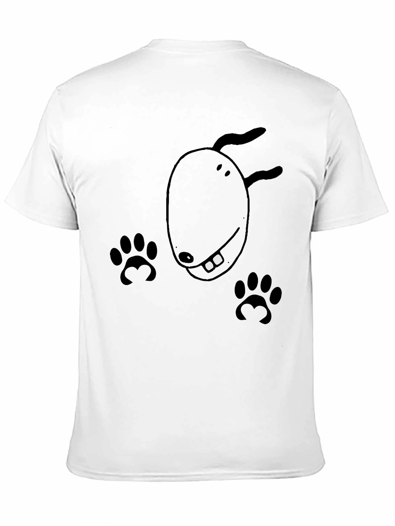 Black Dog Cartoon Graphic Tee - Black Casual T-Shirt view 11