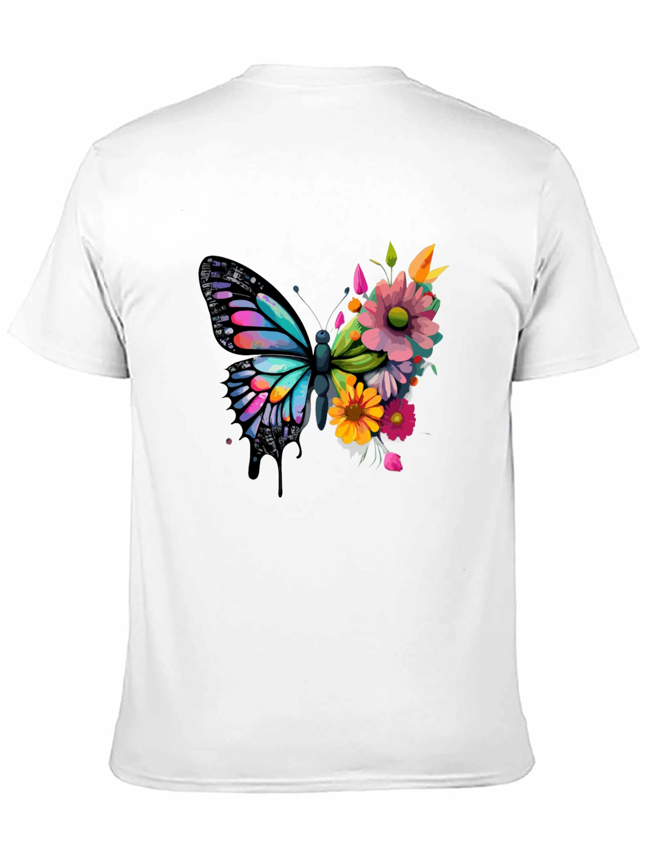 Black Butterfly Floral Graphic Tee - Black view 11