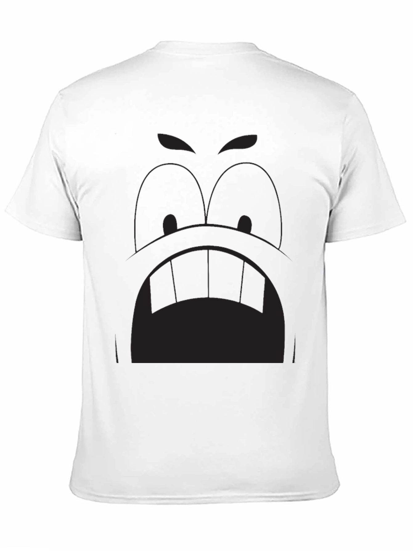 Black Cartoon Face Graphic Tee - Black view 11