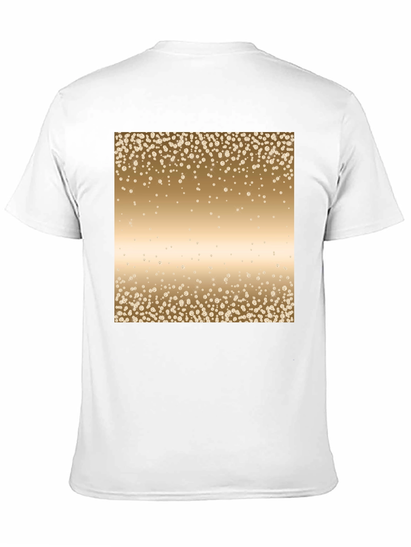 Black Men's Black Tee with Gold Confetti Print view 11