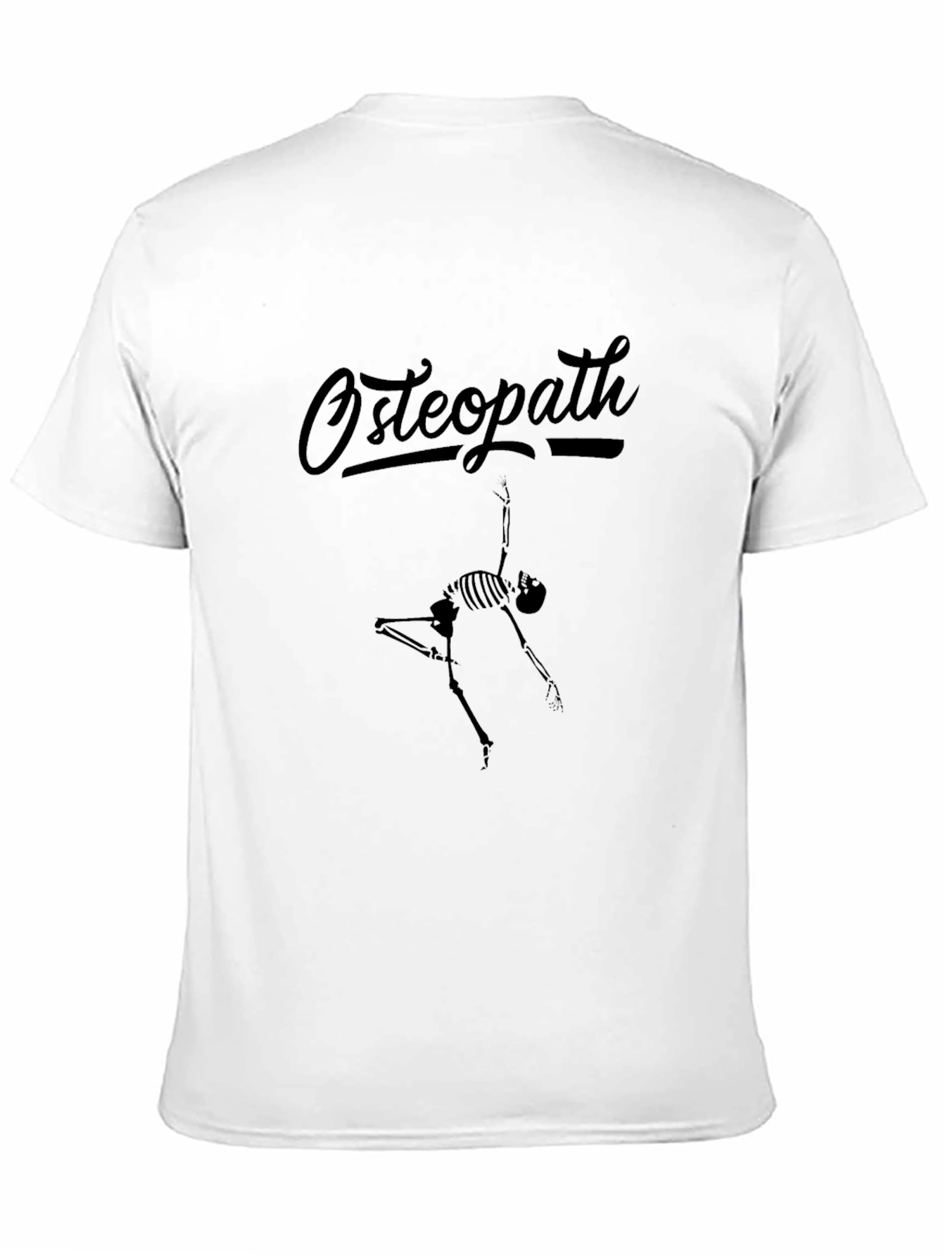 Black Osteopath Skeleton Graphic Tee - Black Crew Neck T-Shirt view 11