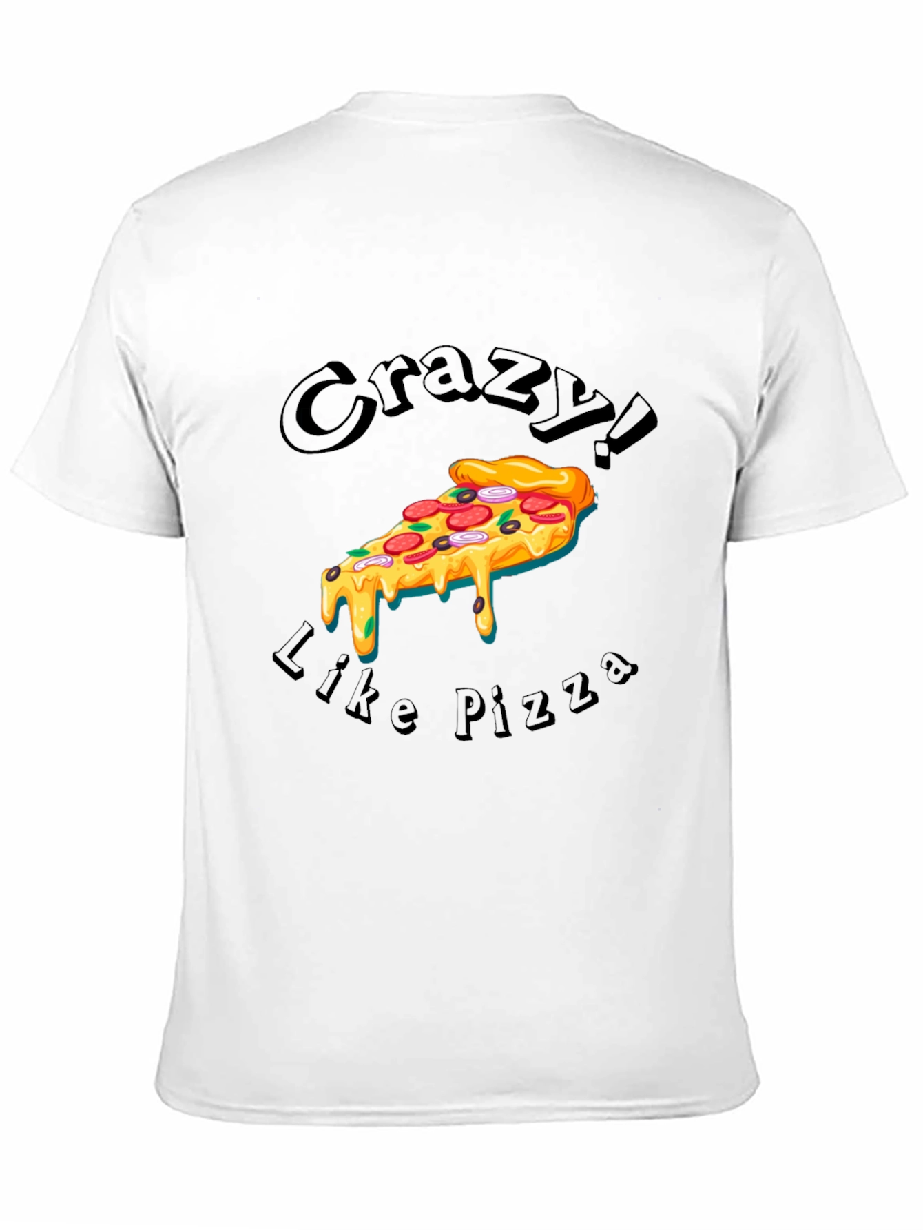 Black Crazy Like Pizza Graphic T-Shirt view 11