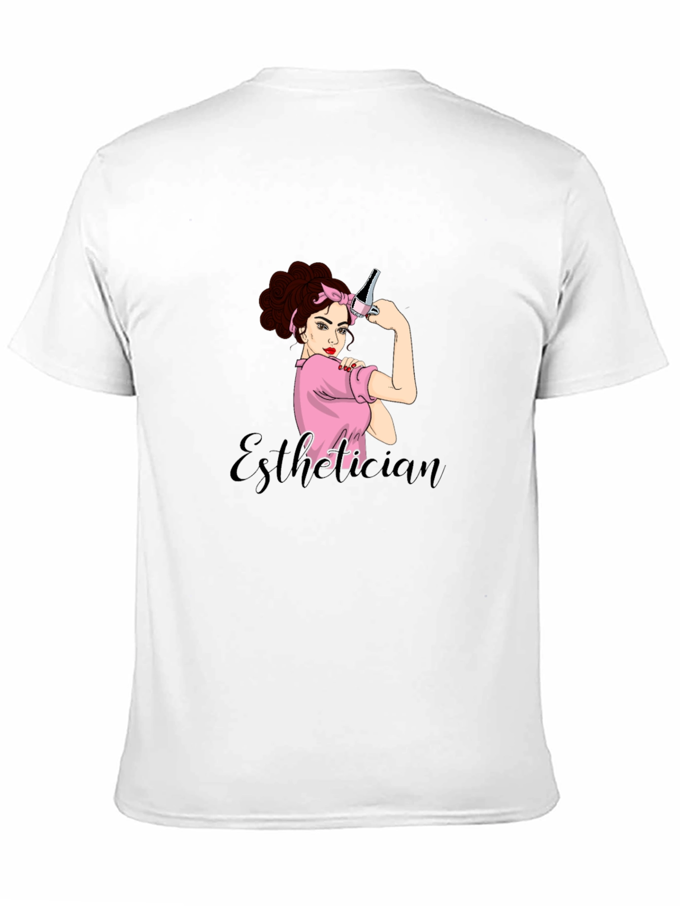 Black Esthetician Rosie the Riveter Graphic T-Shirt view 11