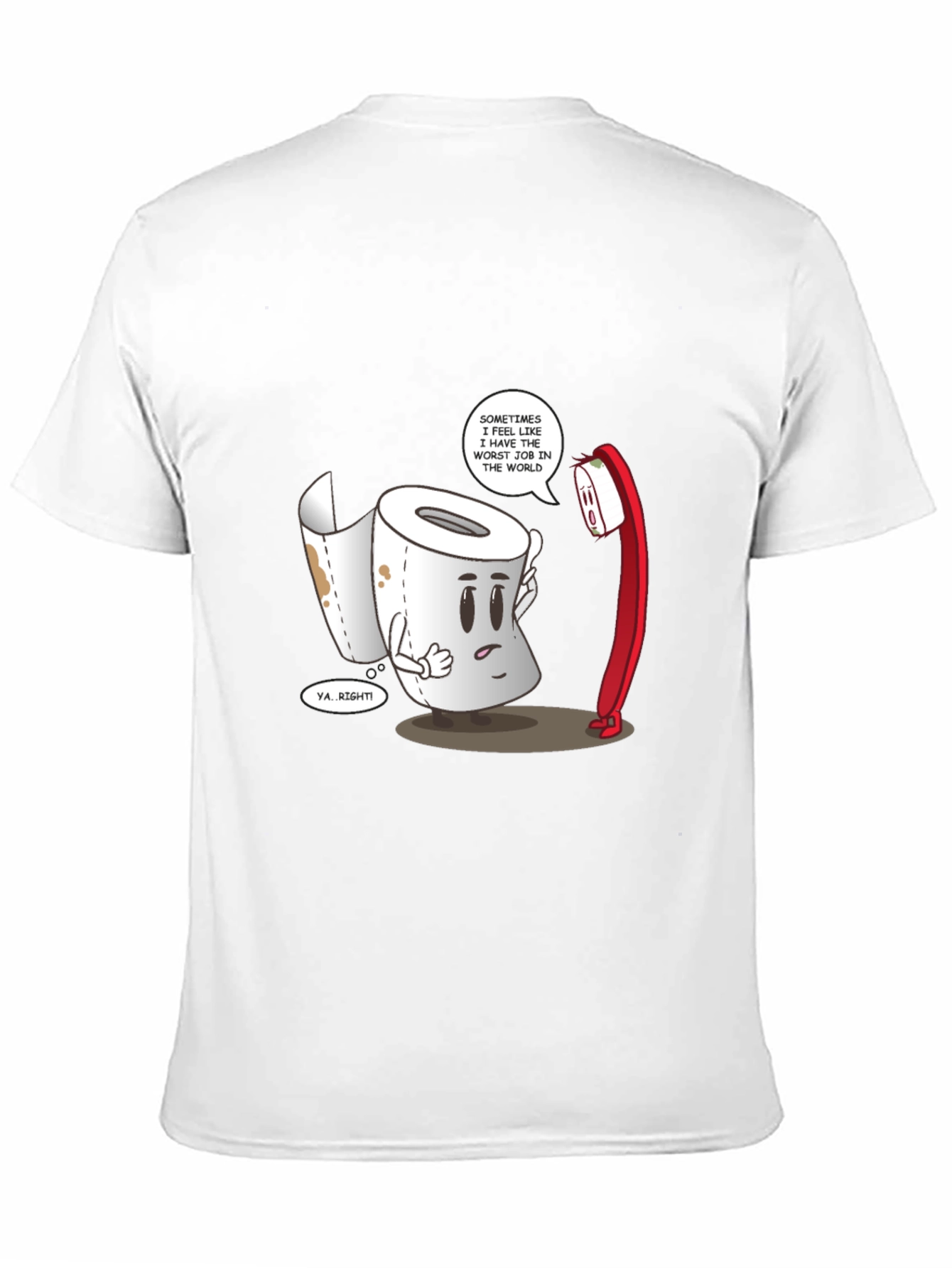 Black Funny Toilet Paper vs. Toothbrush Graphic Tee view 11