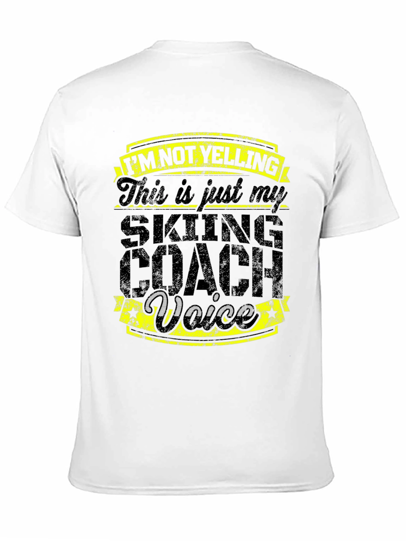 Black Skiing Coach Voice T-Shirt - Funny Ski Apparel view 11