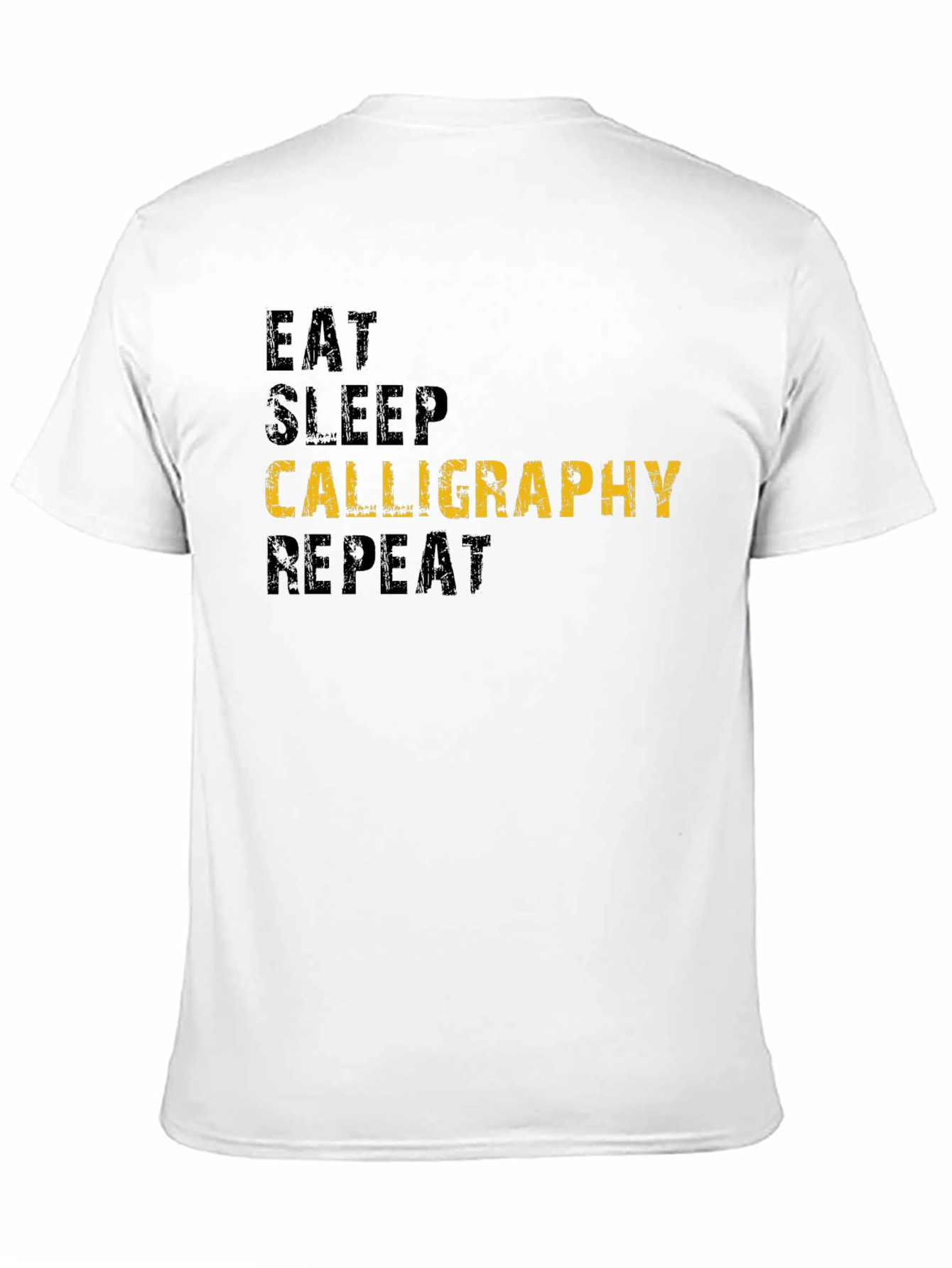 Black Eat Sleep Calligraphy Repeat Black T-Shirt view 11