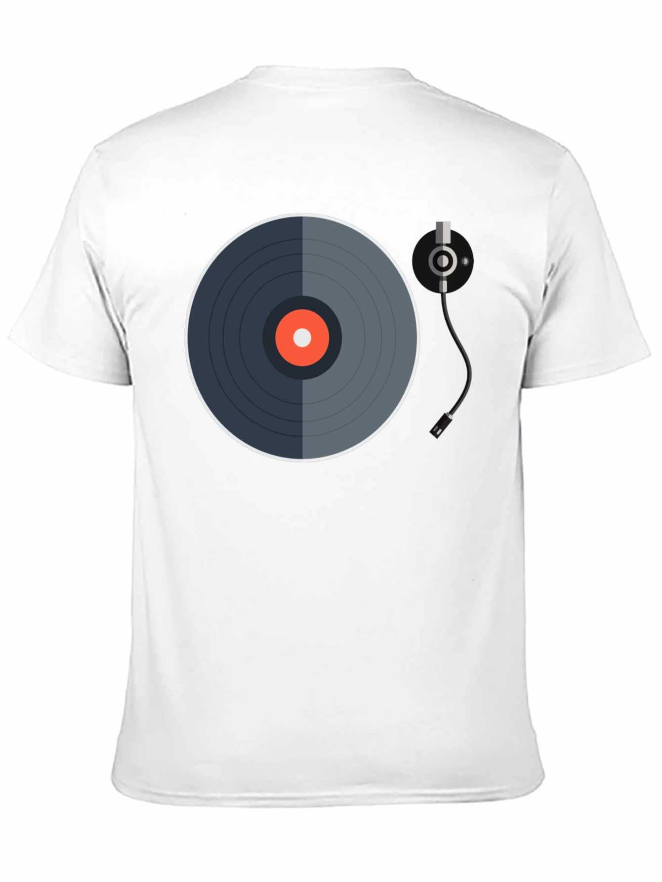 Black Retro Vinyl Record Graphic Tee - Black Cotton Blend view 11