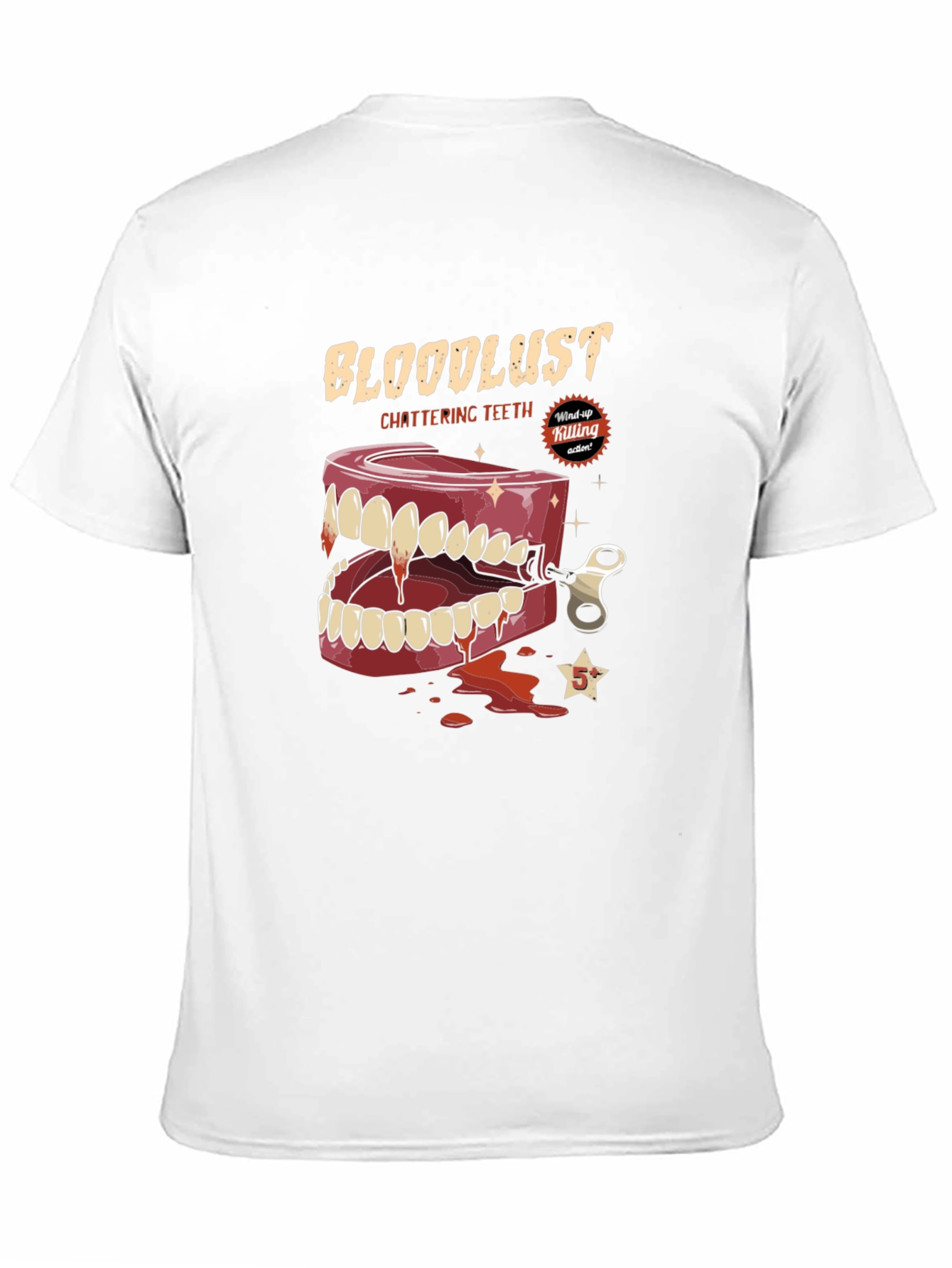 Black Bloodlust Chattering Teeth Graphic Tee - Horror T-Shirt view 11