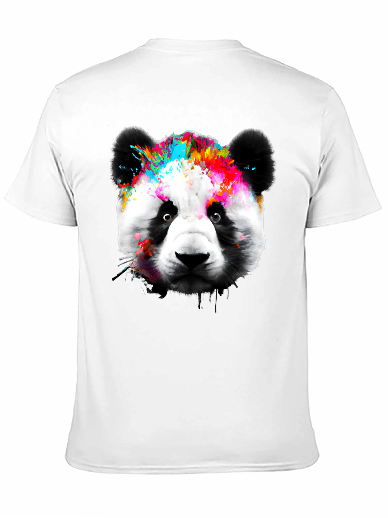 Black Colorful Panda Graphic T-Shirt view 11