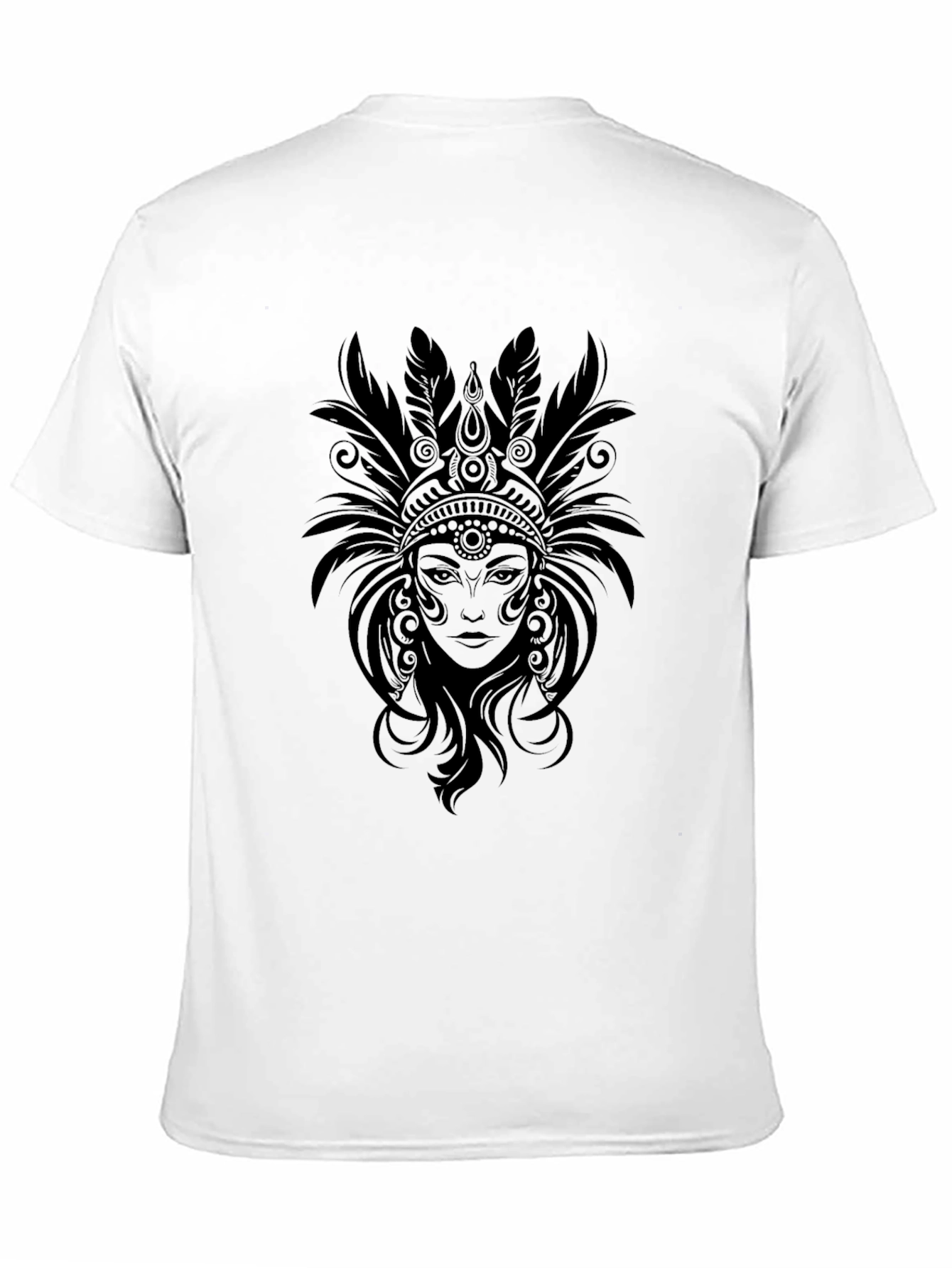Black Black T-Shirt with Native American Headdress Graphic view 11