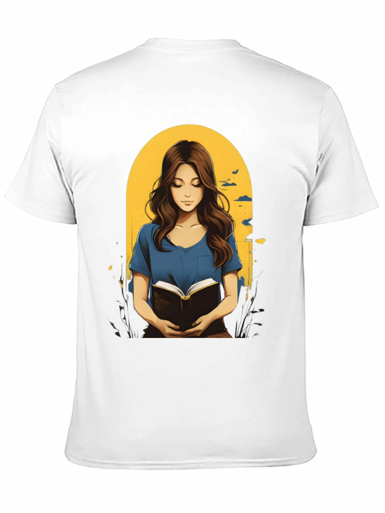 Black Woman Reading Book Graphic Tee - Stylish Casual Top view 11