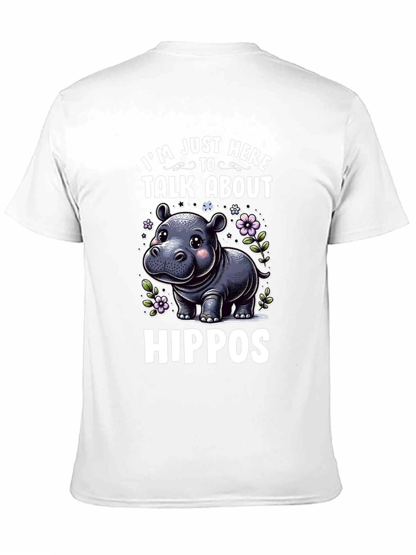 Black Hippo Lover T-Shirt - I'm Just Here To Talk About Hippos view 11