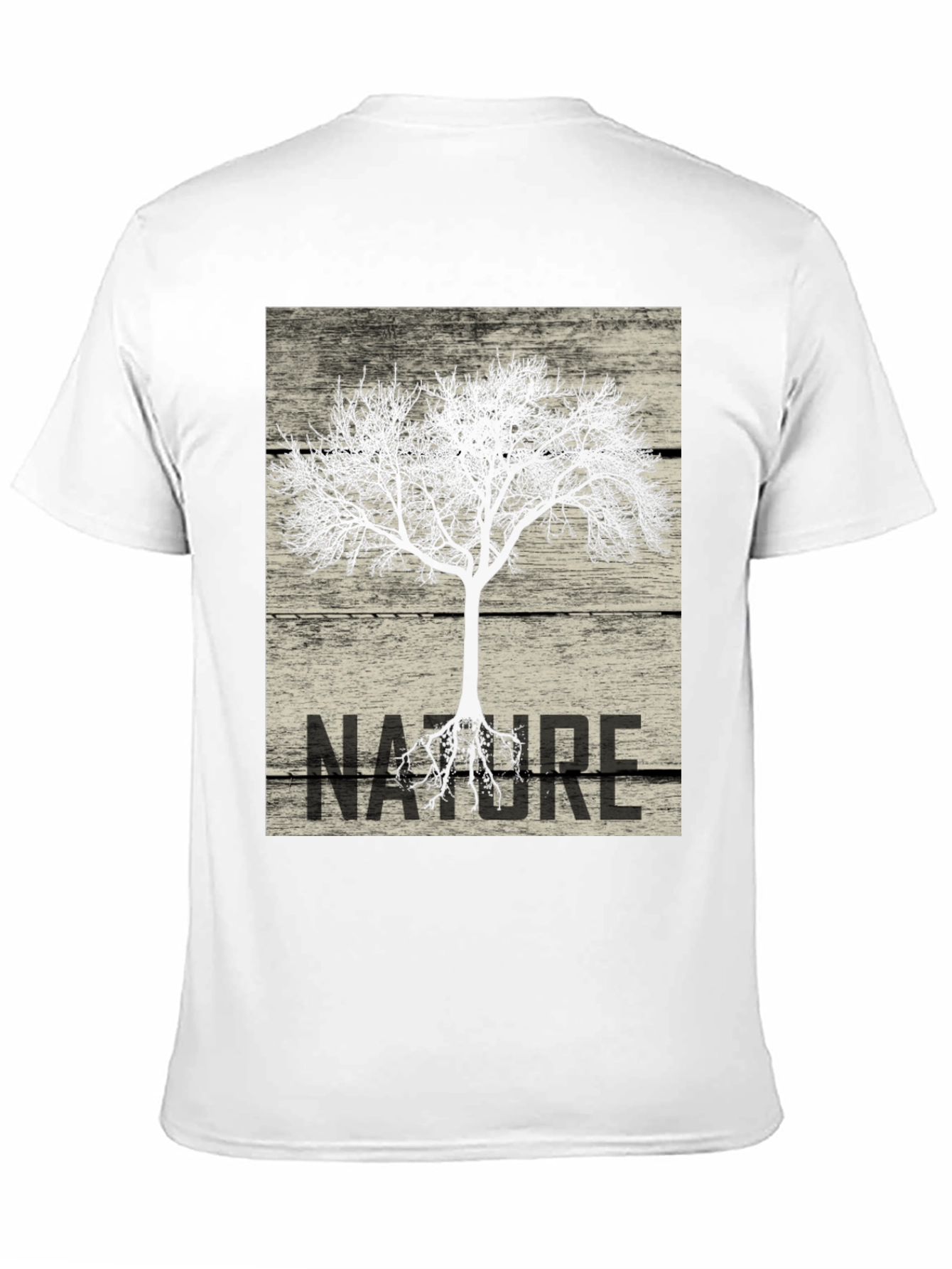 Black Nature Tree Graphic Tee - Black Cotton T-Shirt view 11