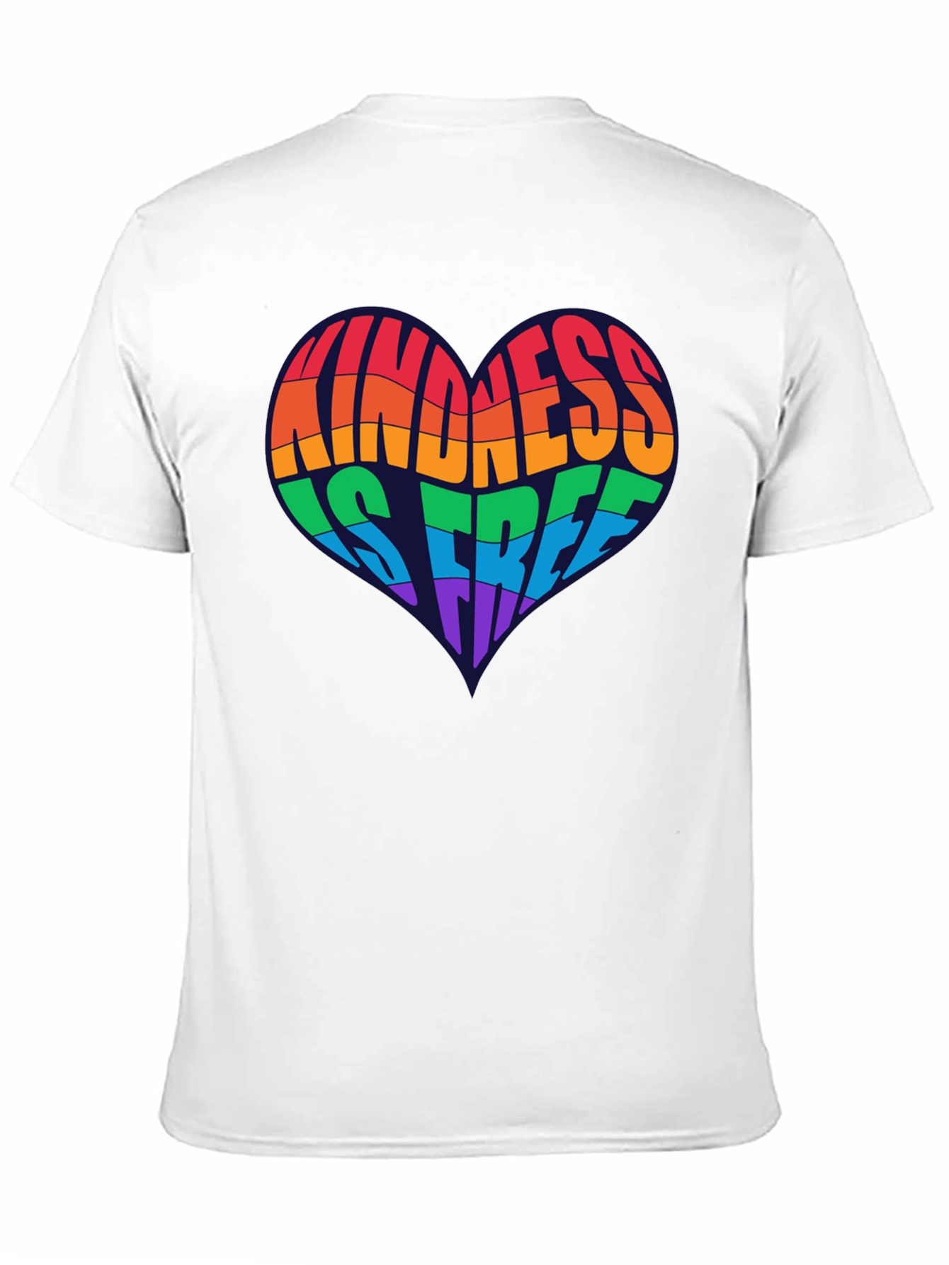 Black Kindness Is Free Heart Rainbow Pride Graphic T-Shirt view 11