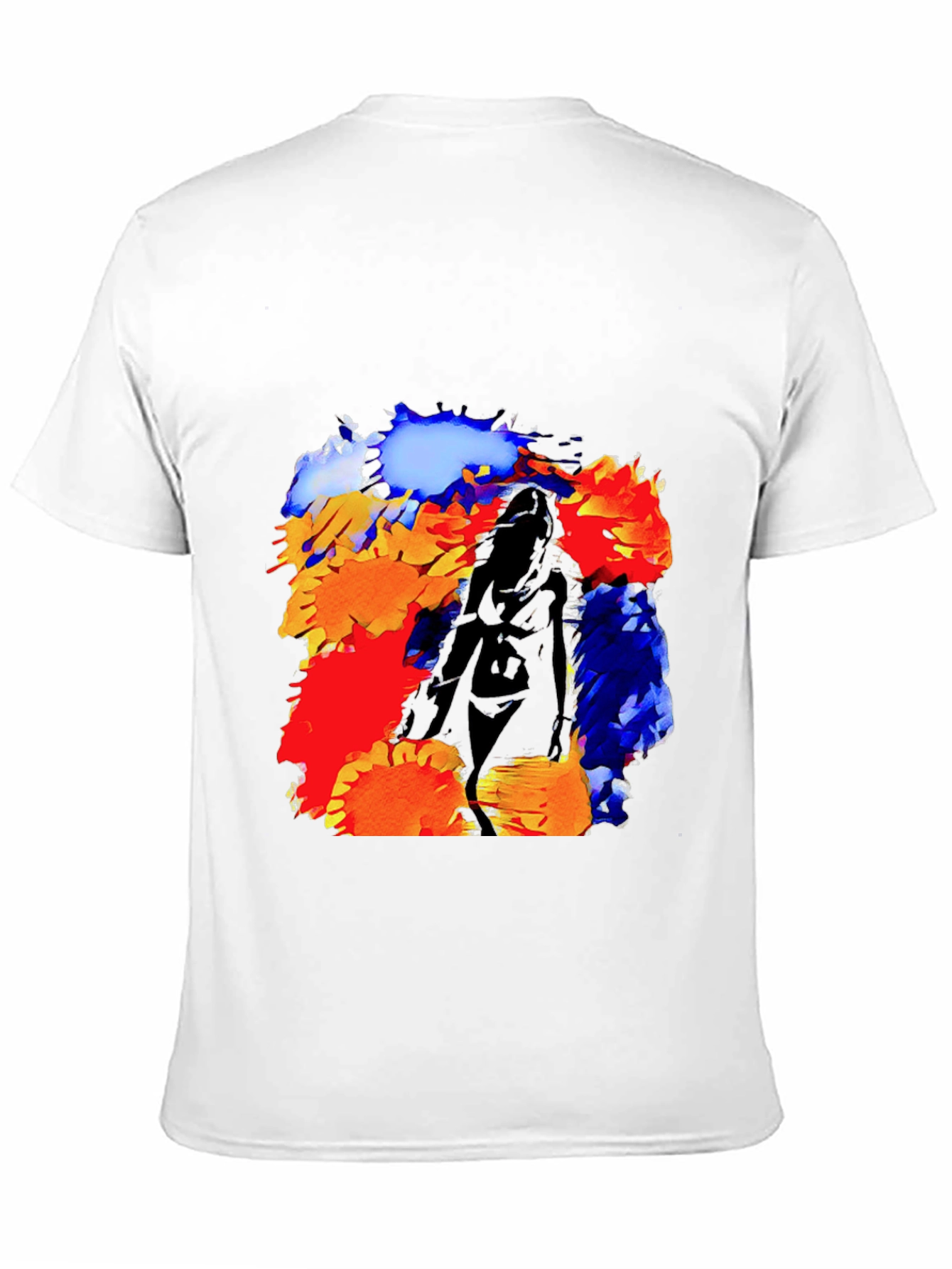 Black Abstract Flower Art T-Shirt view 11