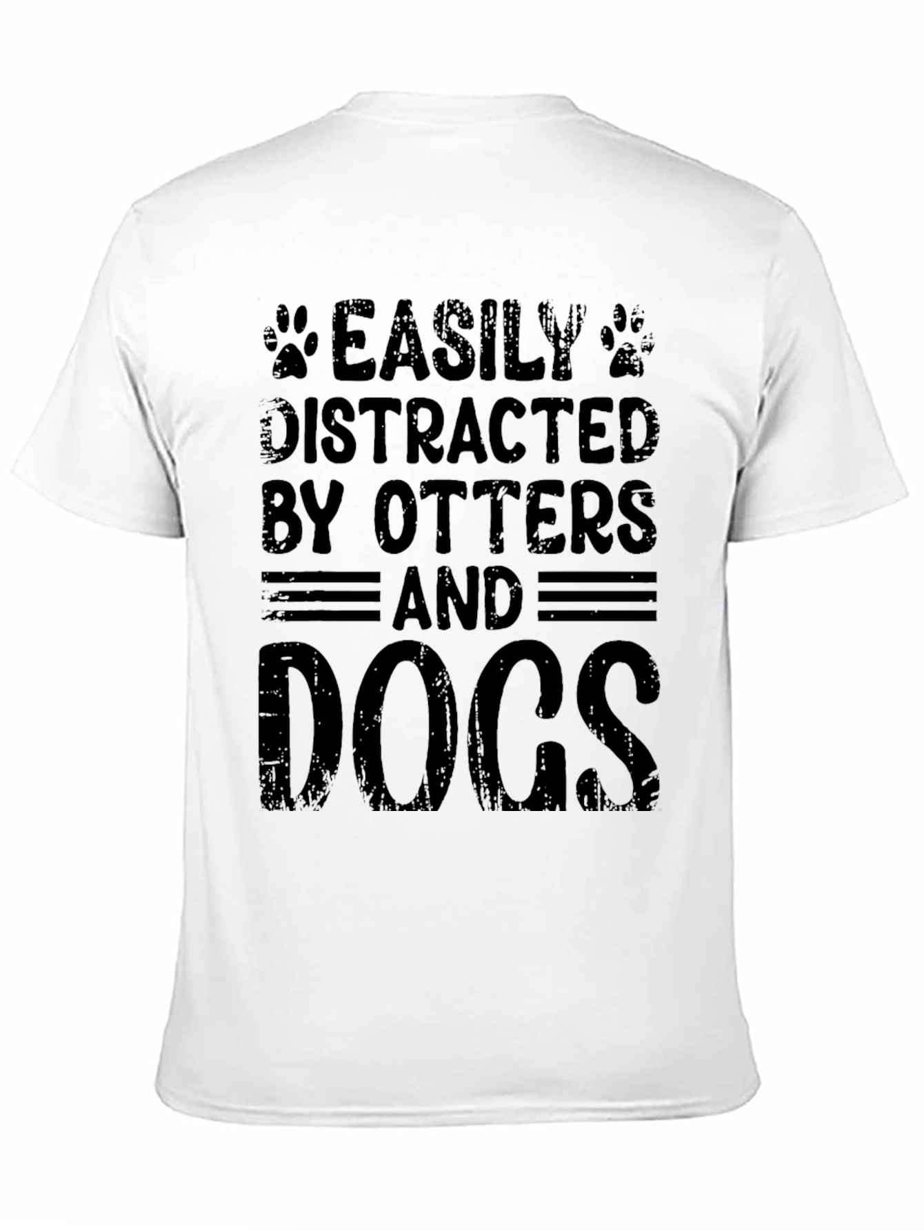 Black Easily Distracted By Otters and Dogs Black T-Shirt view 11