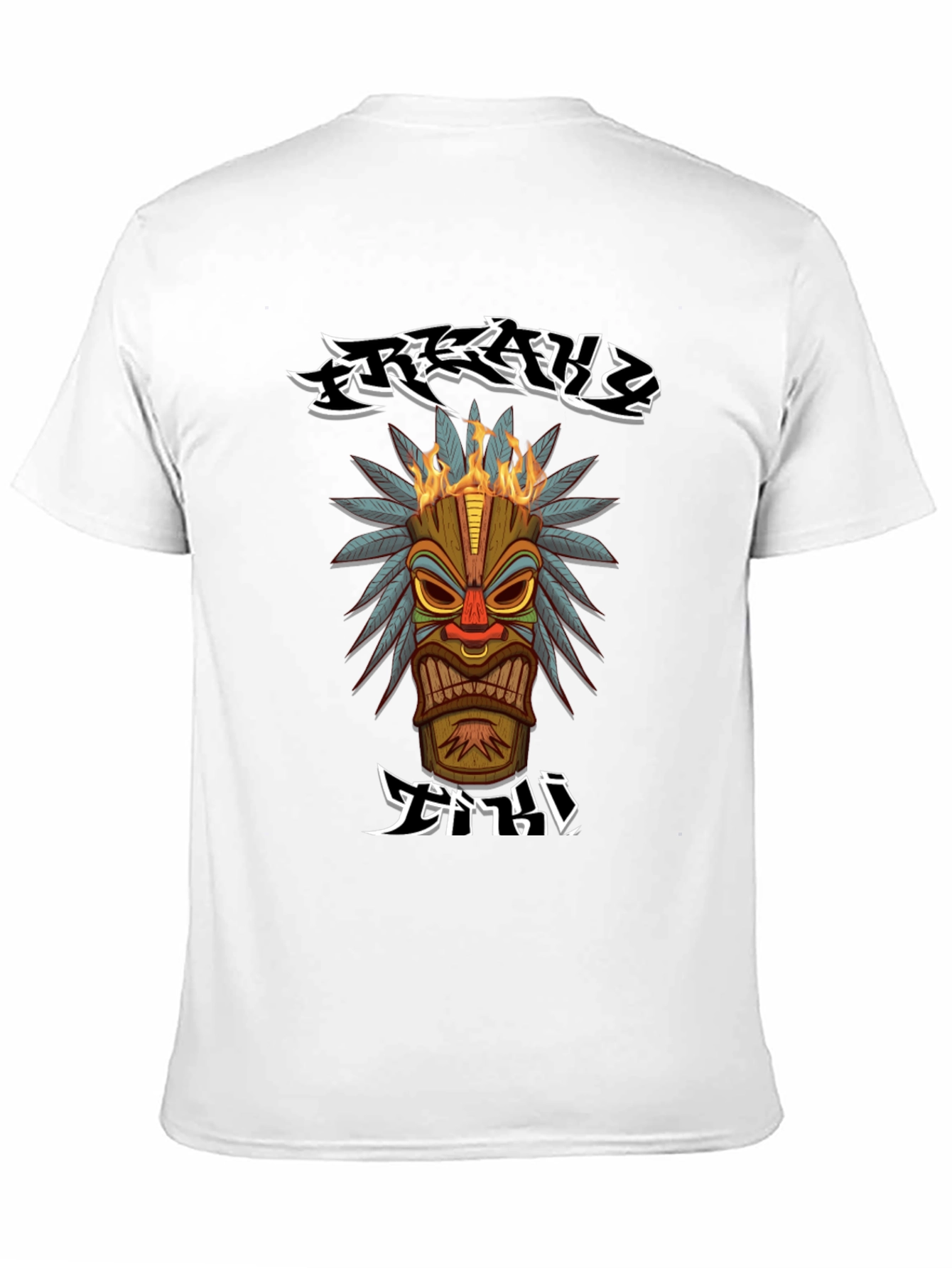 Black Tribal Tiki Head Graphic T-Shirt view 11