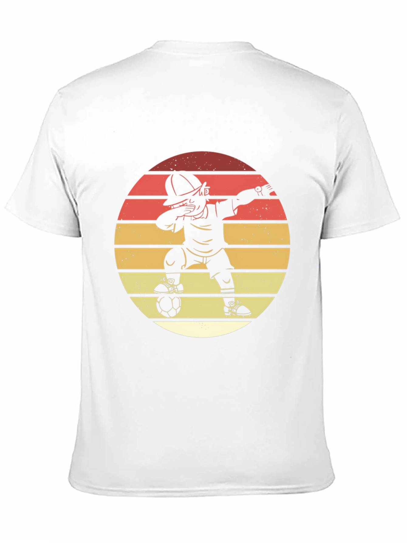 Black Soccer Dab T-Shirt - Retro Sunset Style view 11