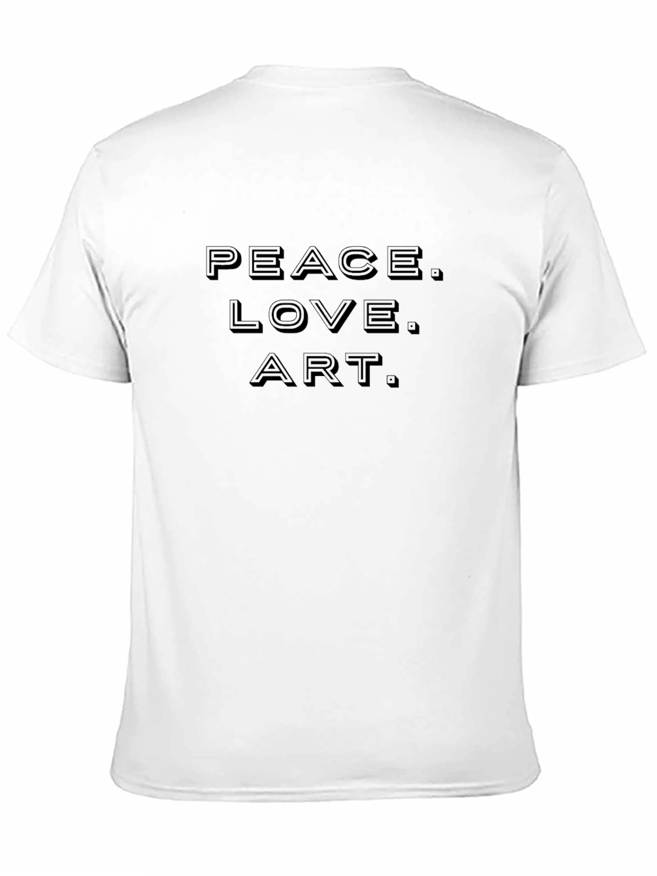 Black Peace Love Art Graphic Tee - Black Cotton T-Shirt view 11