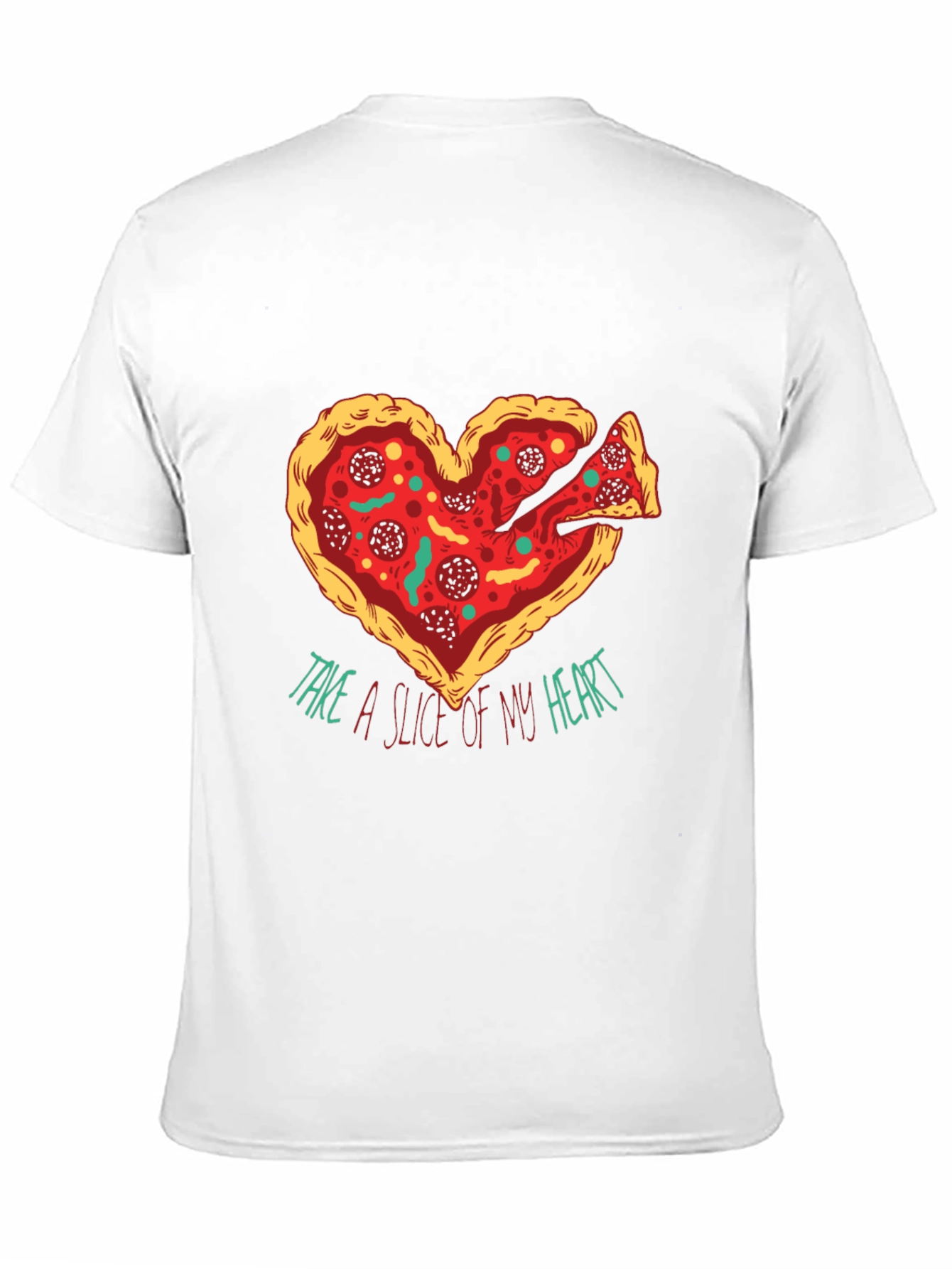 Black Pizza Heart Graphic T-Shirt: Take a Slice view 11