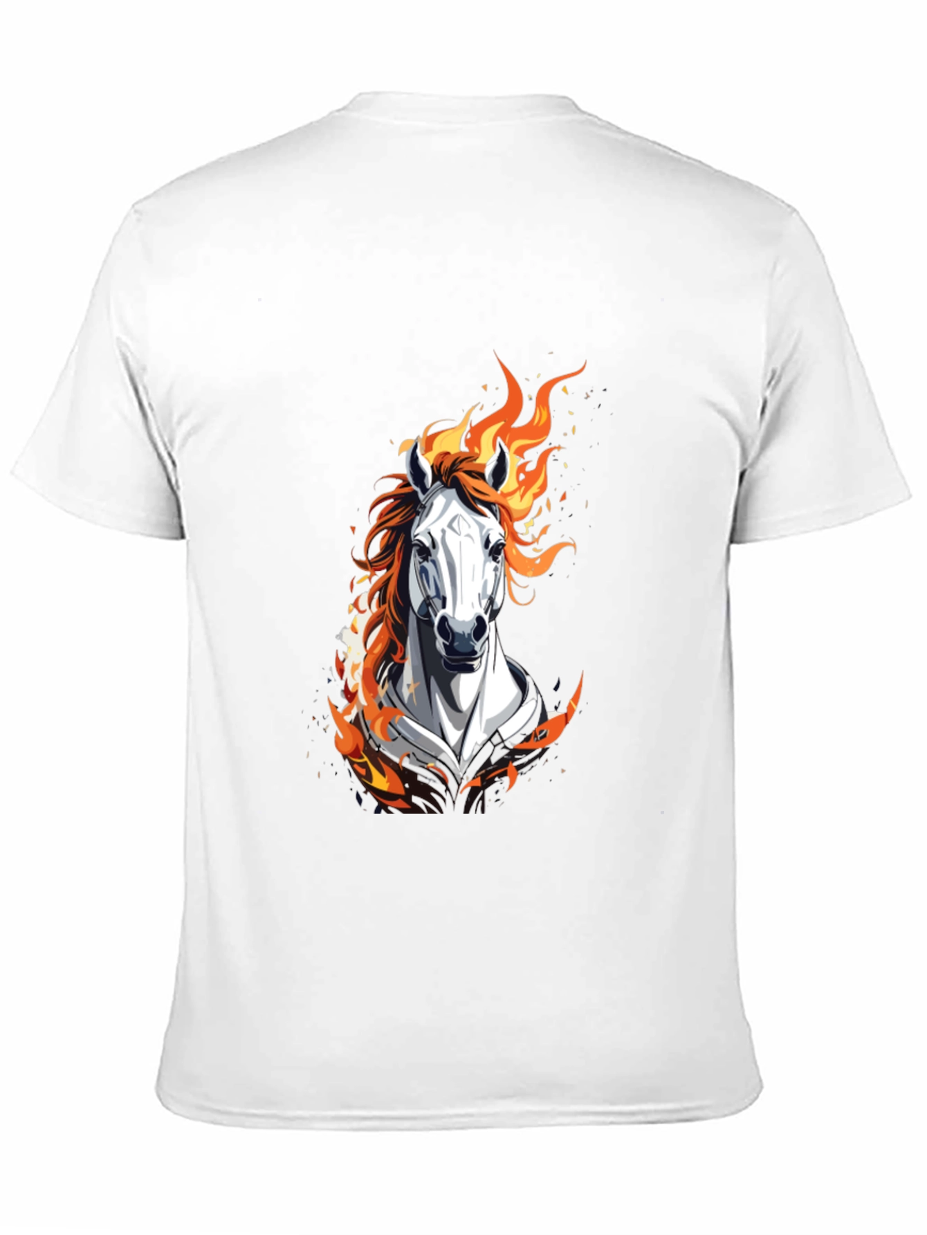 Black Fiery Horse Graphic Black T-Shirt view 11