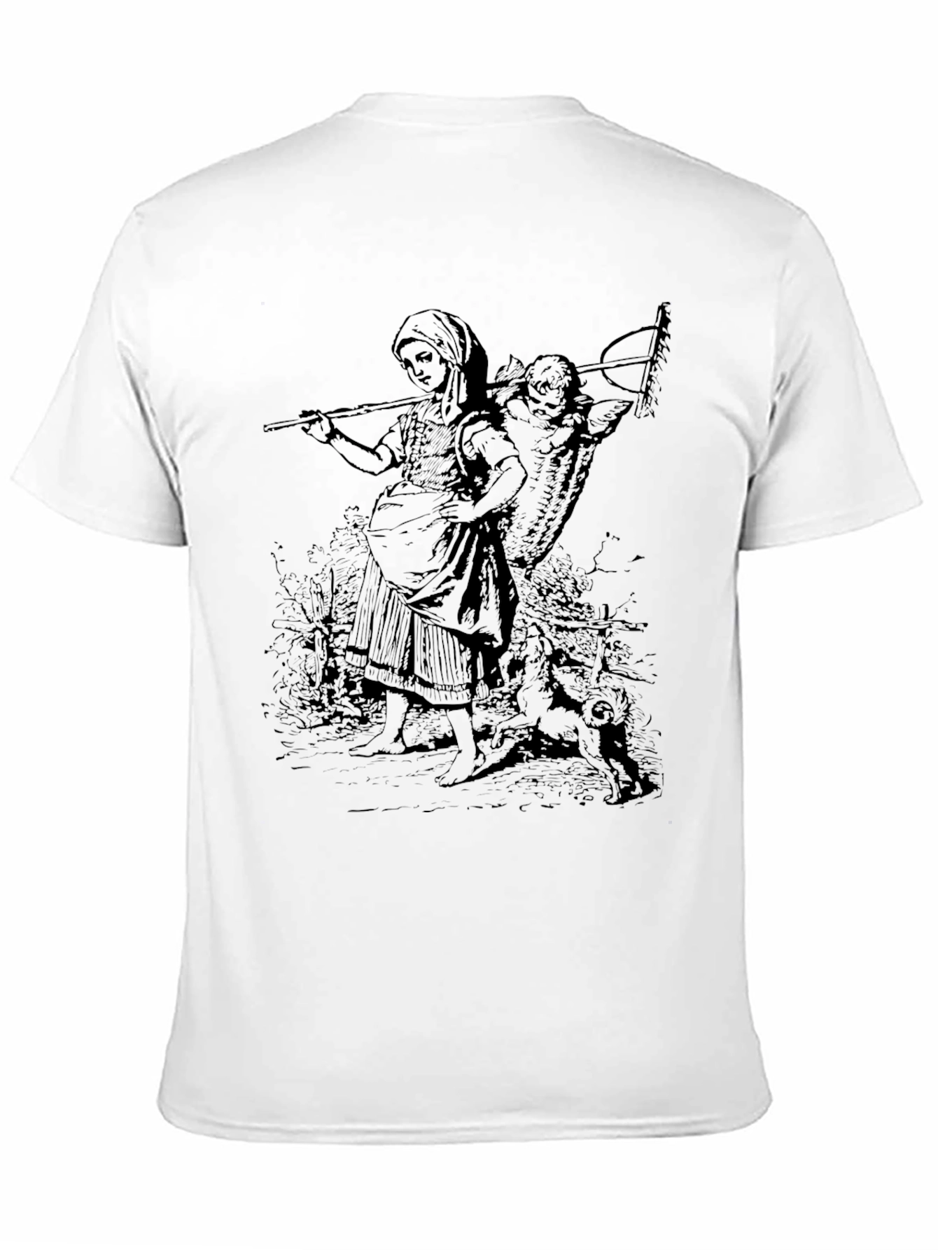 Black Vintage Farmer Graphic Tee - Classic Black Cotton view 11