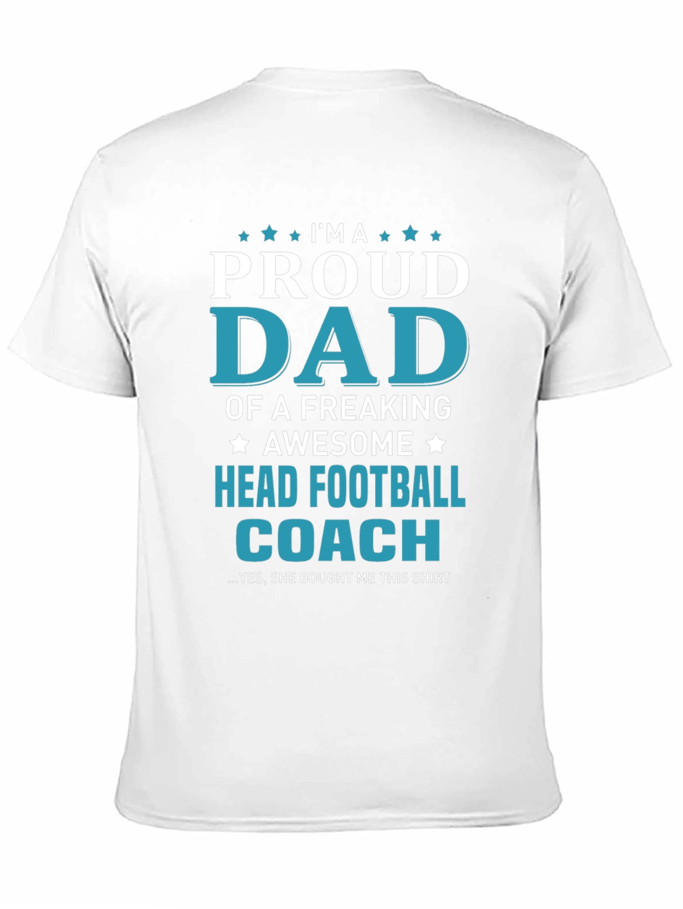 Black Proud Dad Head Football Coach Graphic T-Shirt view 11