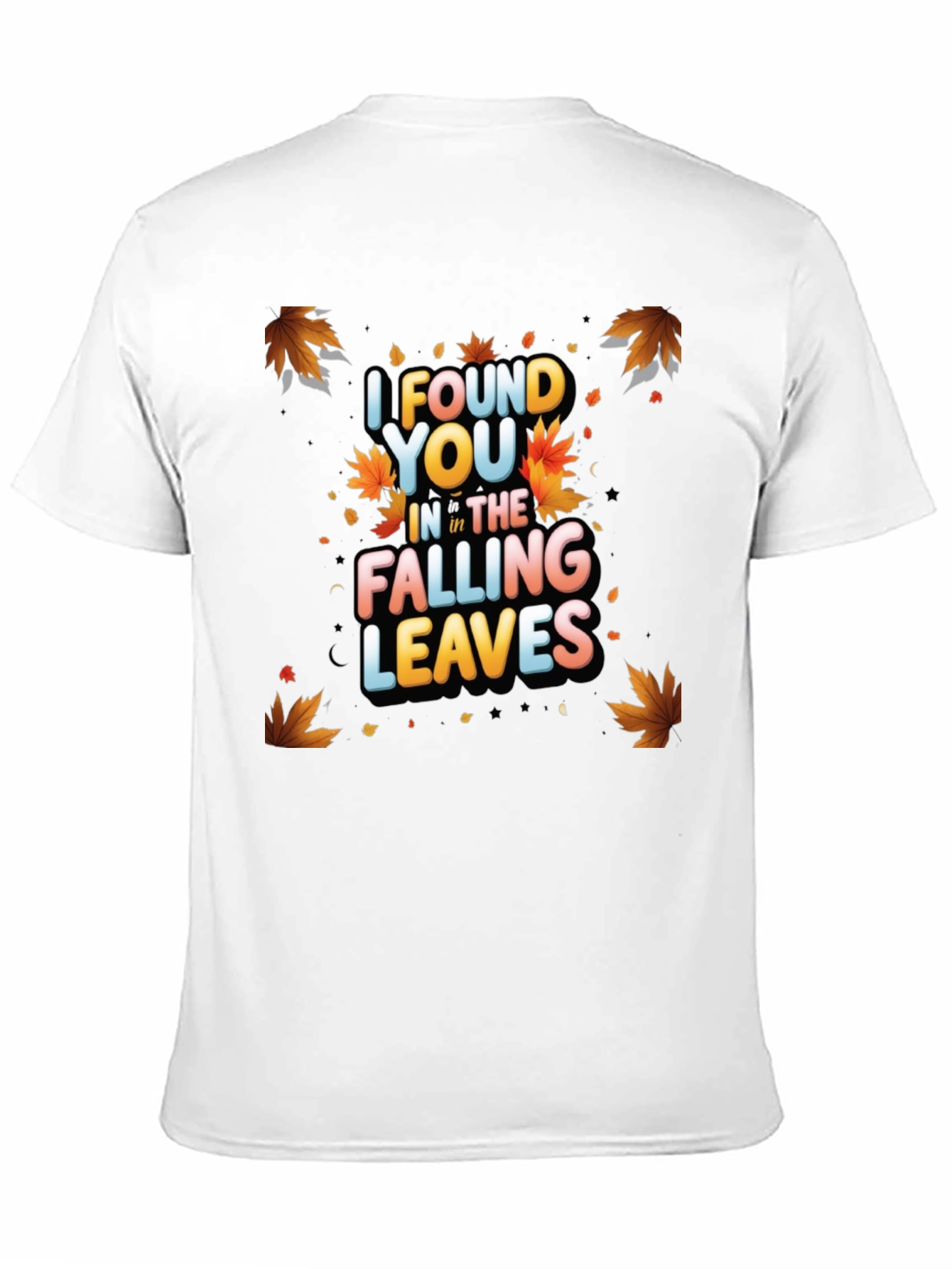 Black Falling Leaves Graphic Tee - Autumn Romance T-Shirt view 11