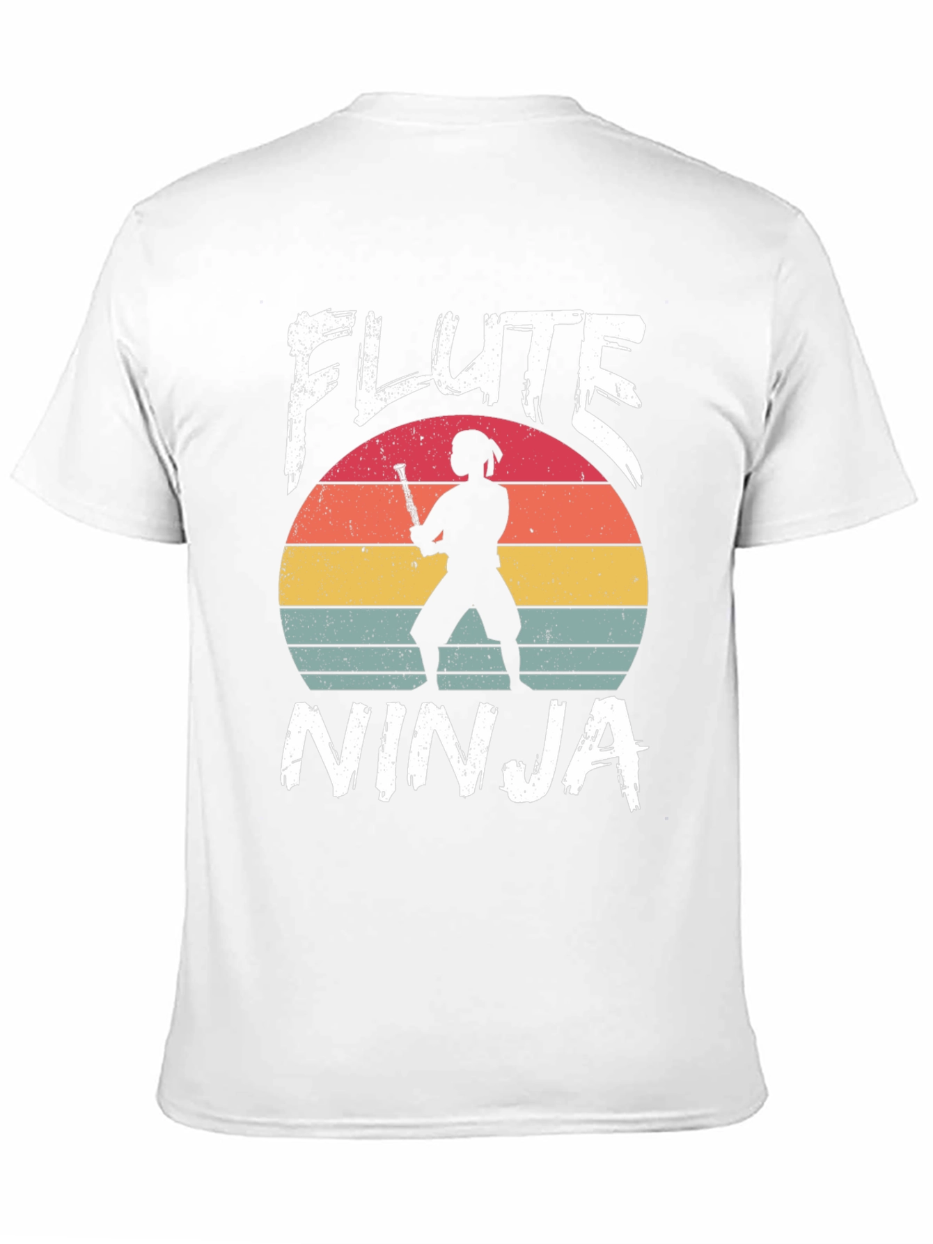 Black Flute Ninja Graphic T-Shirt - Retro Music Tee view 11
