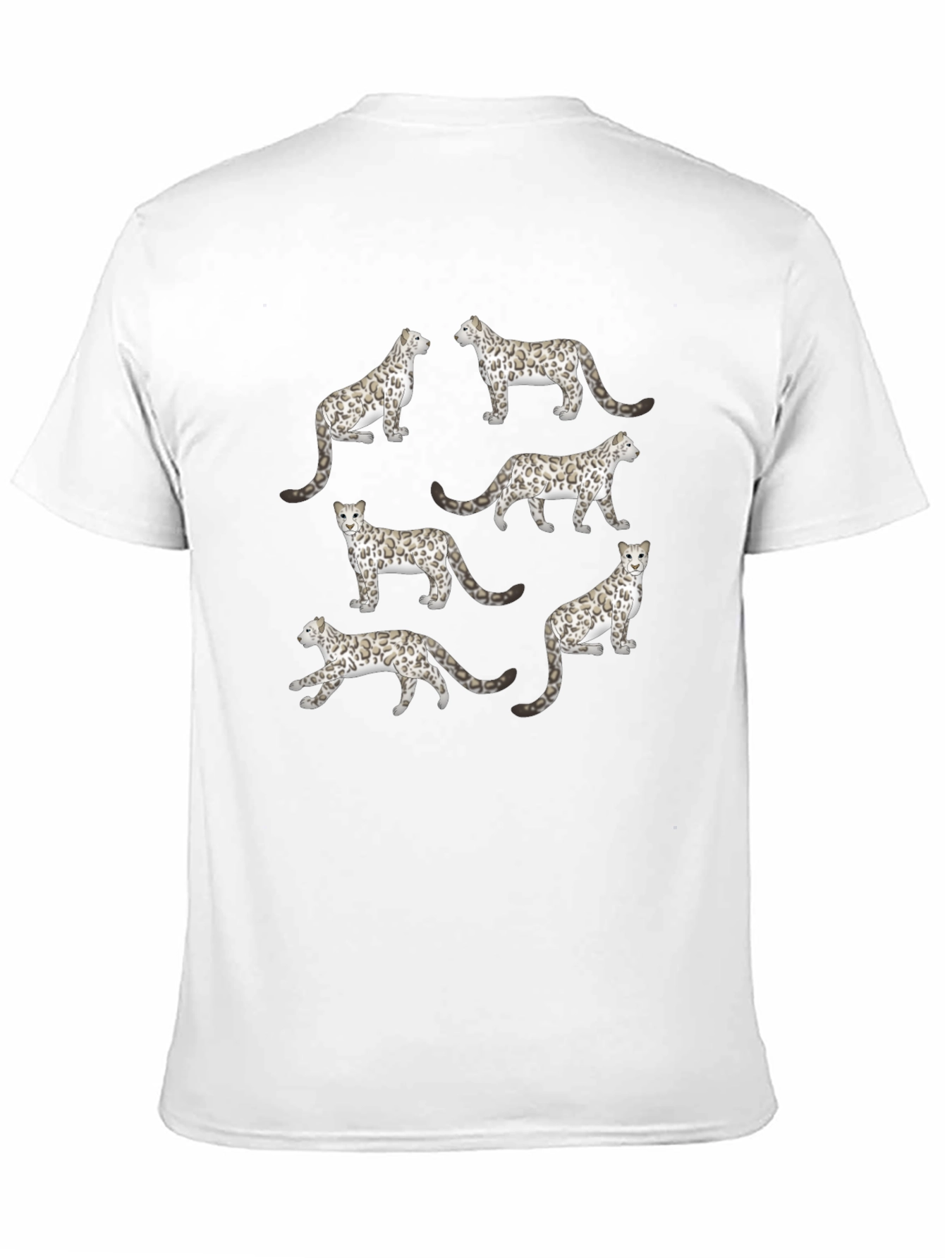 Black Snow Leopard Print Graphic Tee view 11