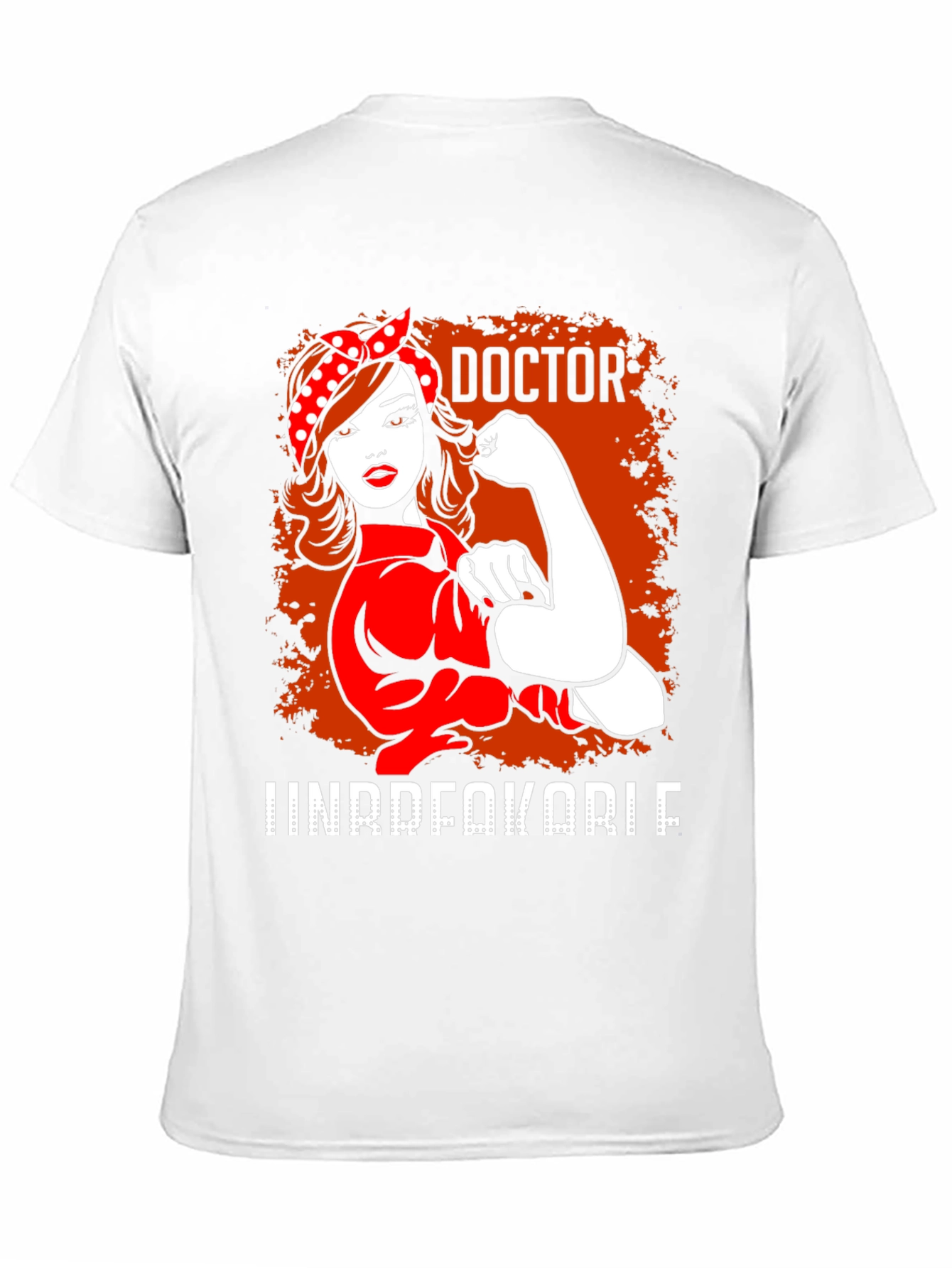 Black Doctor Unbreakable T-Shirt - Rosie the Riveter Style view 11