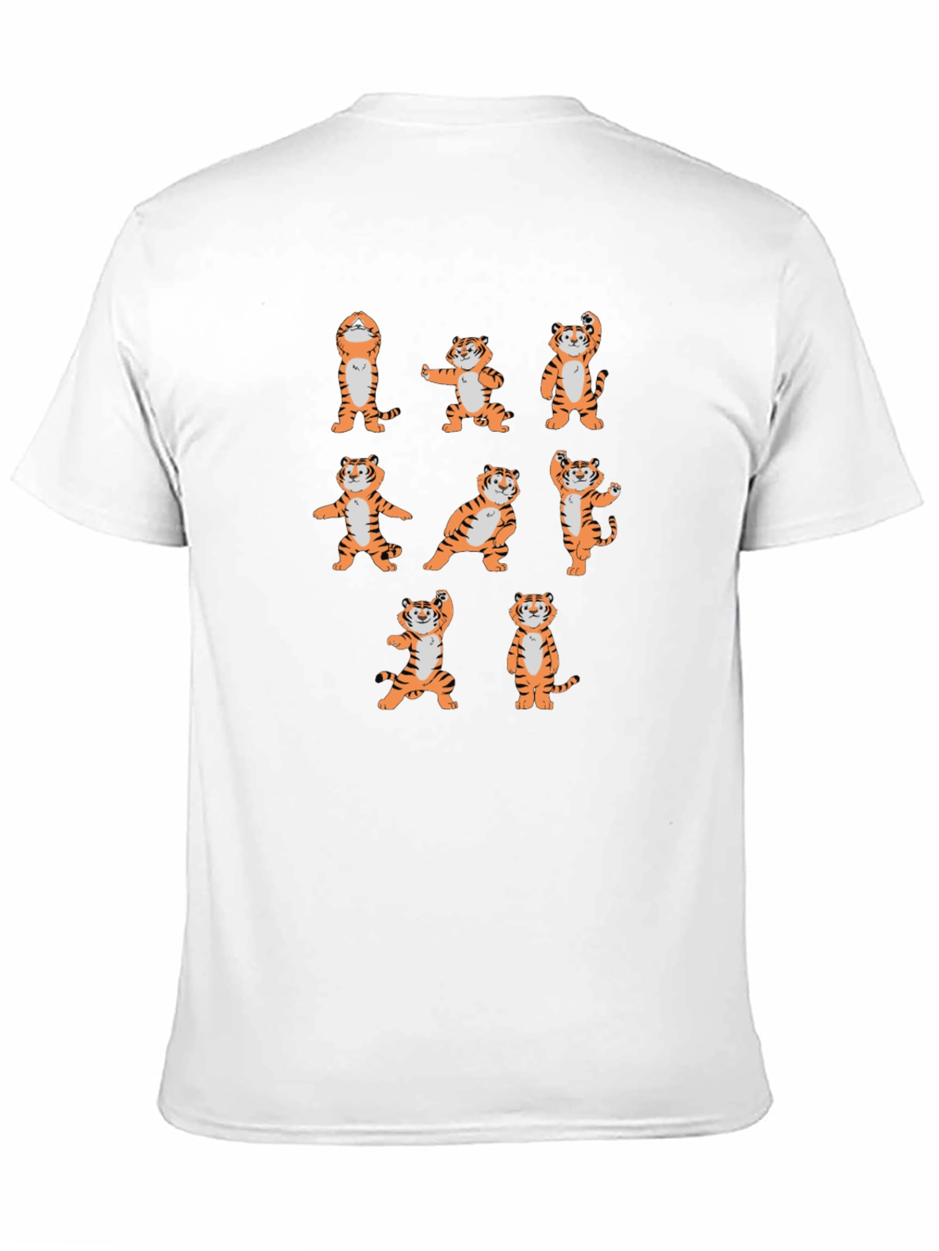 Black Yoga Tiger Graphic Tee - Black Cotton T-Shirt view 11