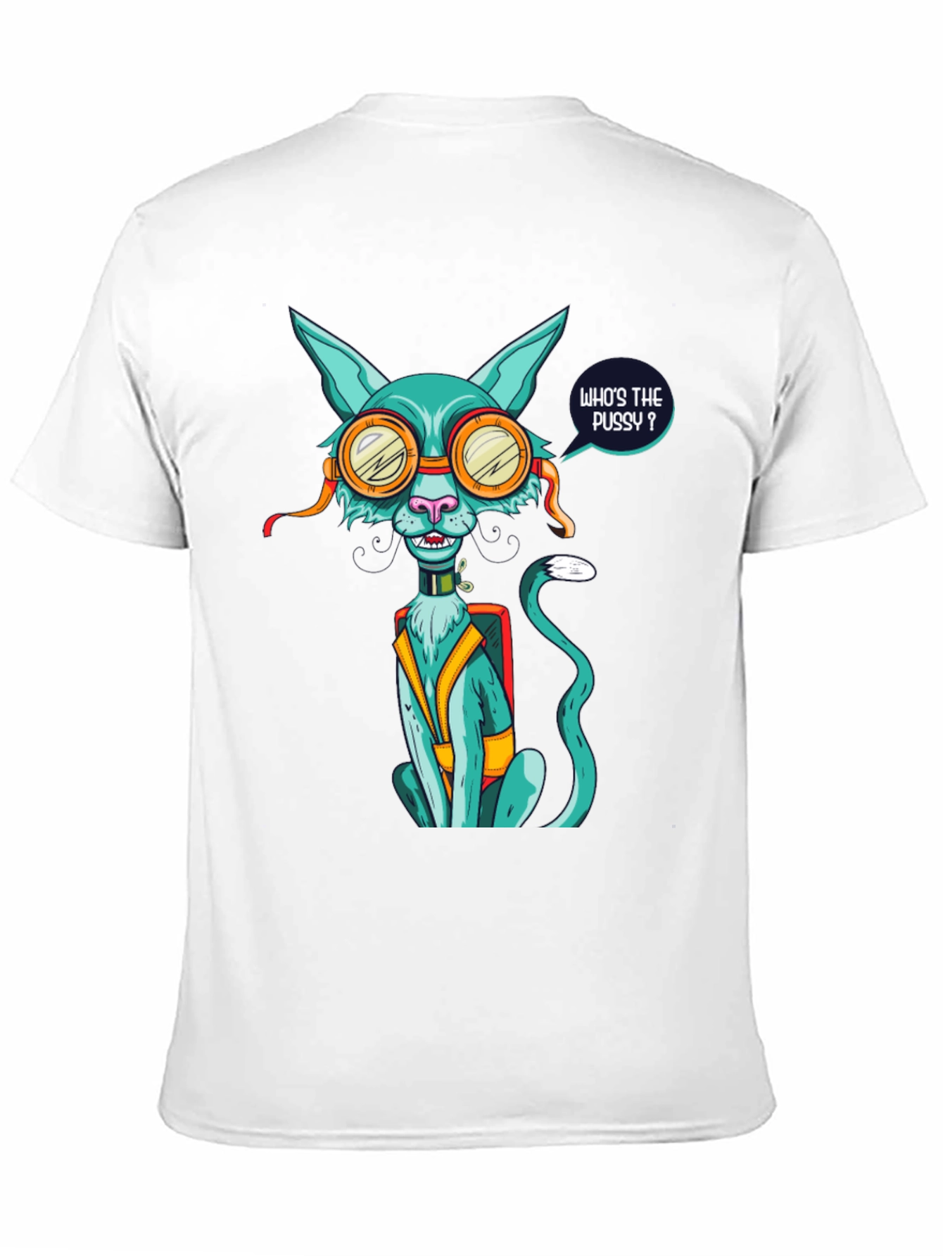 Black Who's the Pussy? Cat Graphic T-Shirt view 11