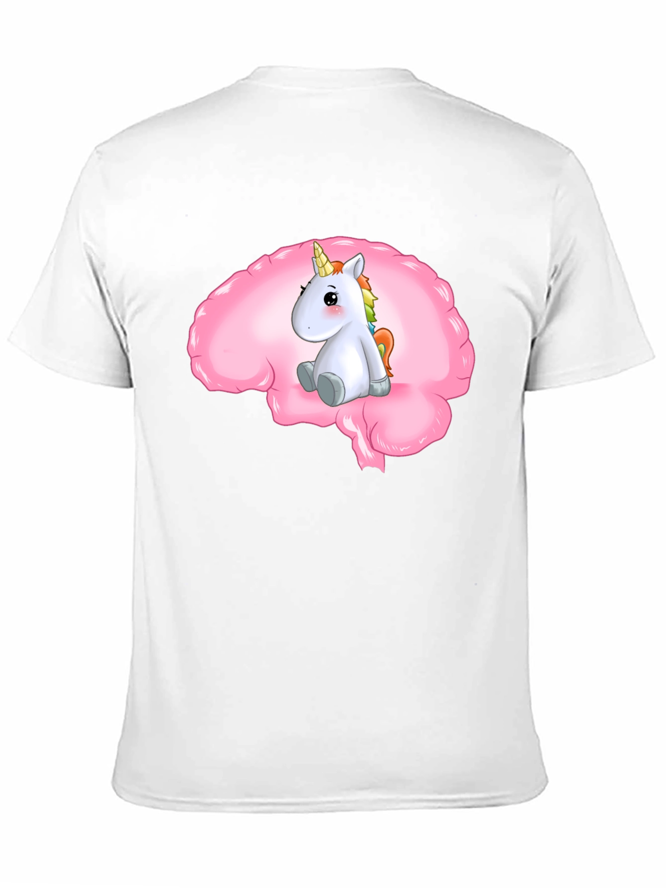 Black Unicorn Brain Tee - Funny Graphic T-Shirt view 11
