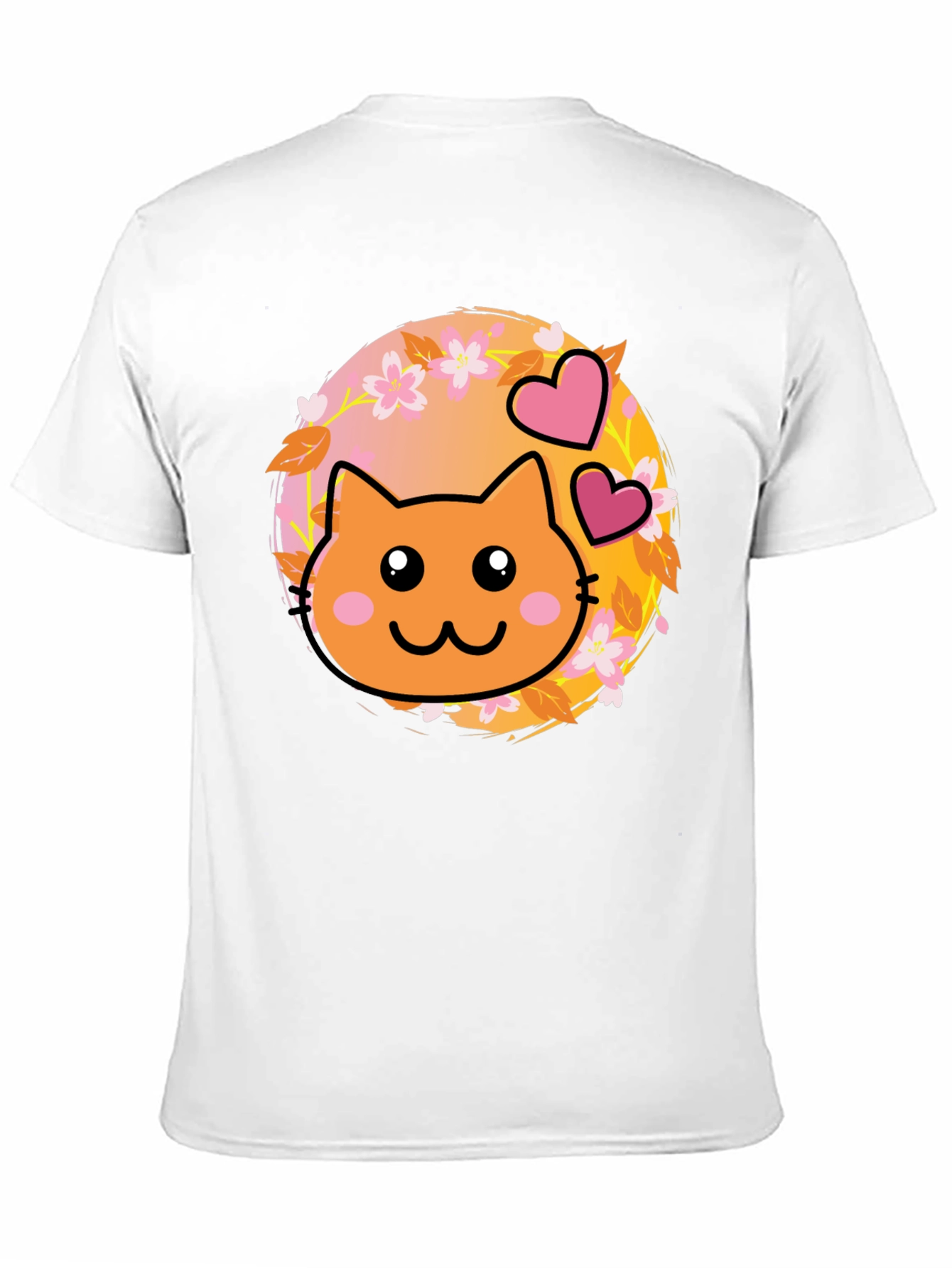 Black Cute Kawaii Cat T-Shirt - Sweet Kitten Design view 11