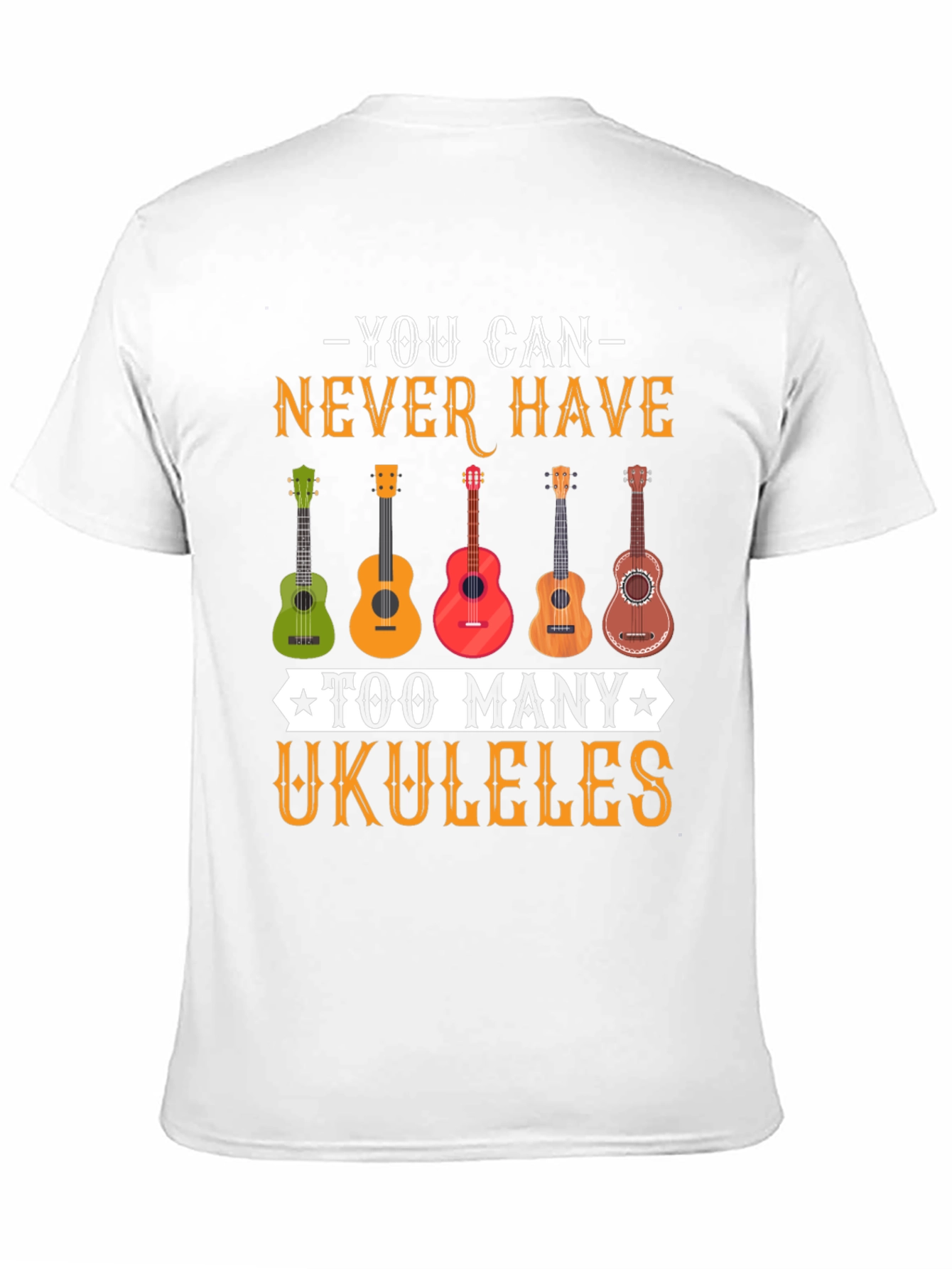 Black Ukulele Lover Tee - Never Have Too Many Ukuleles! view 11