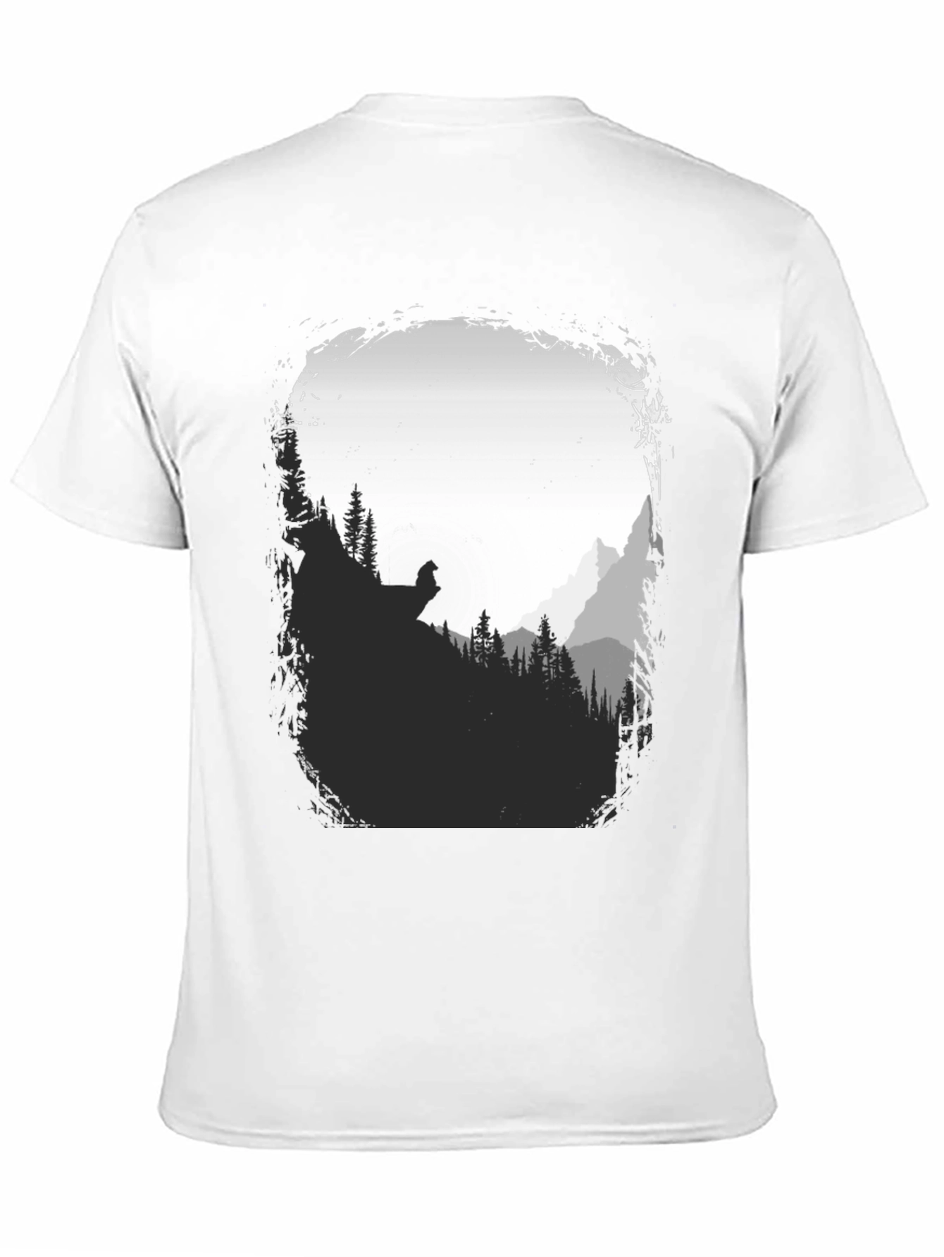 Black Nature Scene Graphic T-Shirt - Black view 11