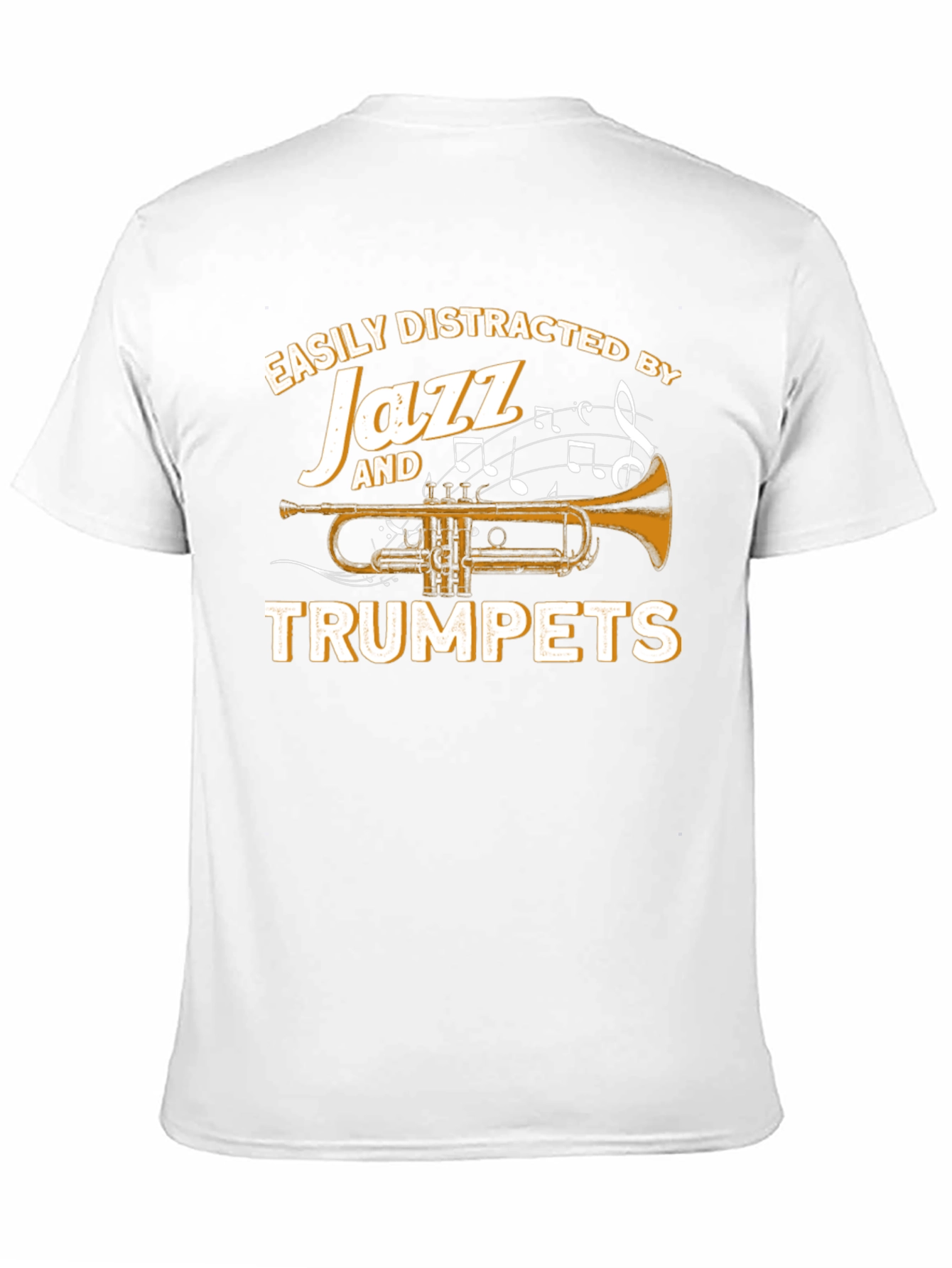 Black Easily Distracted by Jazz and Trumpets T-Shirt view 11