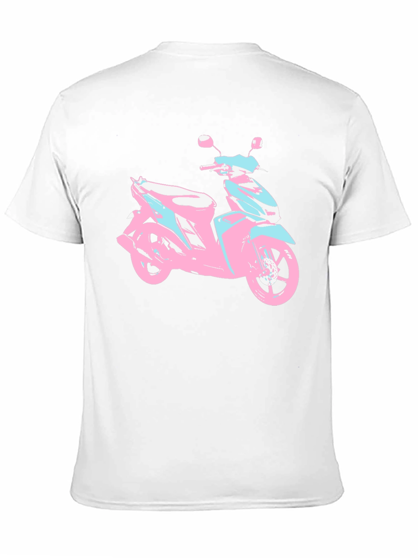 Black Vaporwave Scooter Graphic Tee - Black Cotton T-Shirt view 11