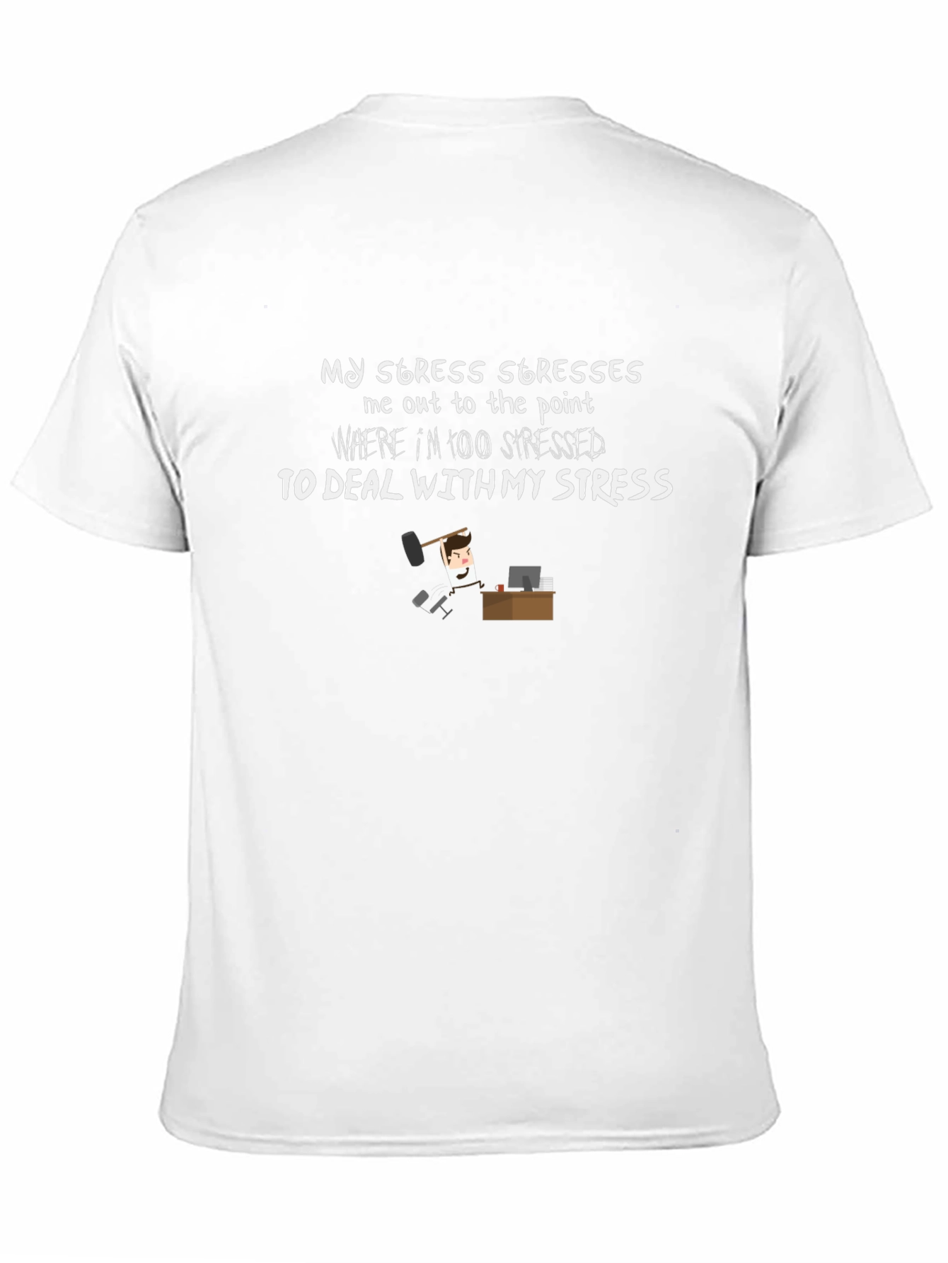 Black Funny Stress Saying Black T-Shirt view 11