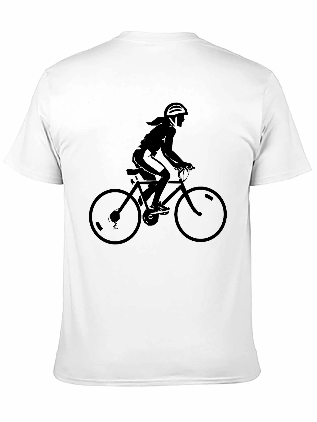 Black Cyclist Silhouette T-Shirt - Black Graphic Tee view 11