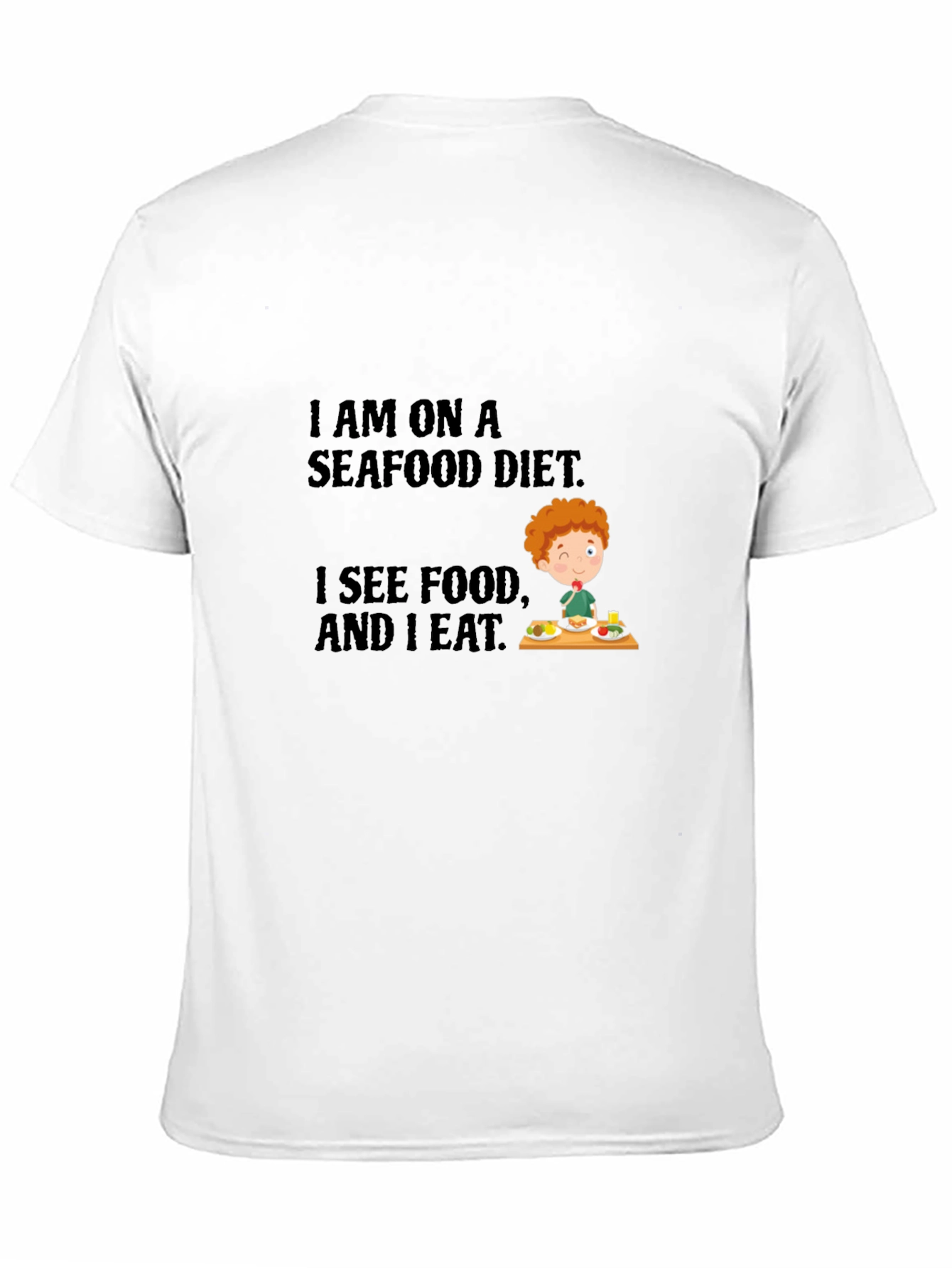 Black Seafood Diet T-Shirt - Funny Foodie Tee view 11