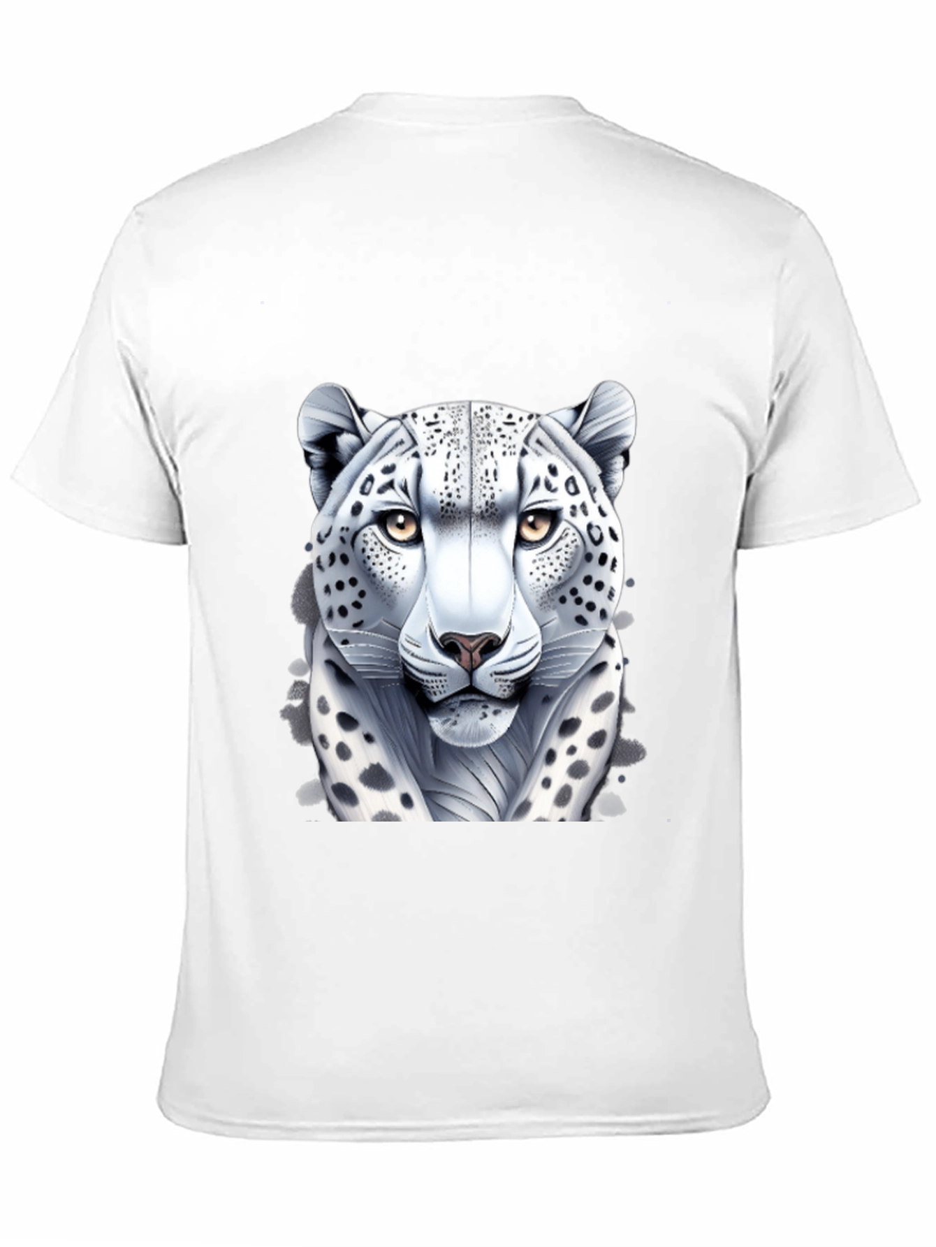 Black Snow Leopard Graphic Tee - Black Cotton Shirt view 11