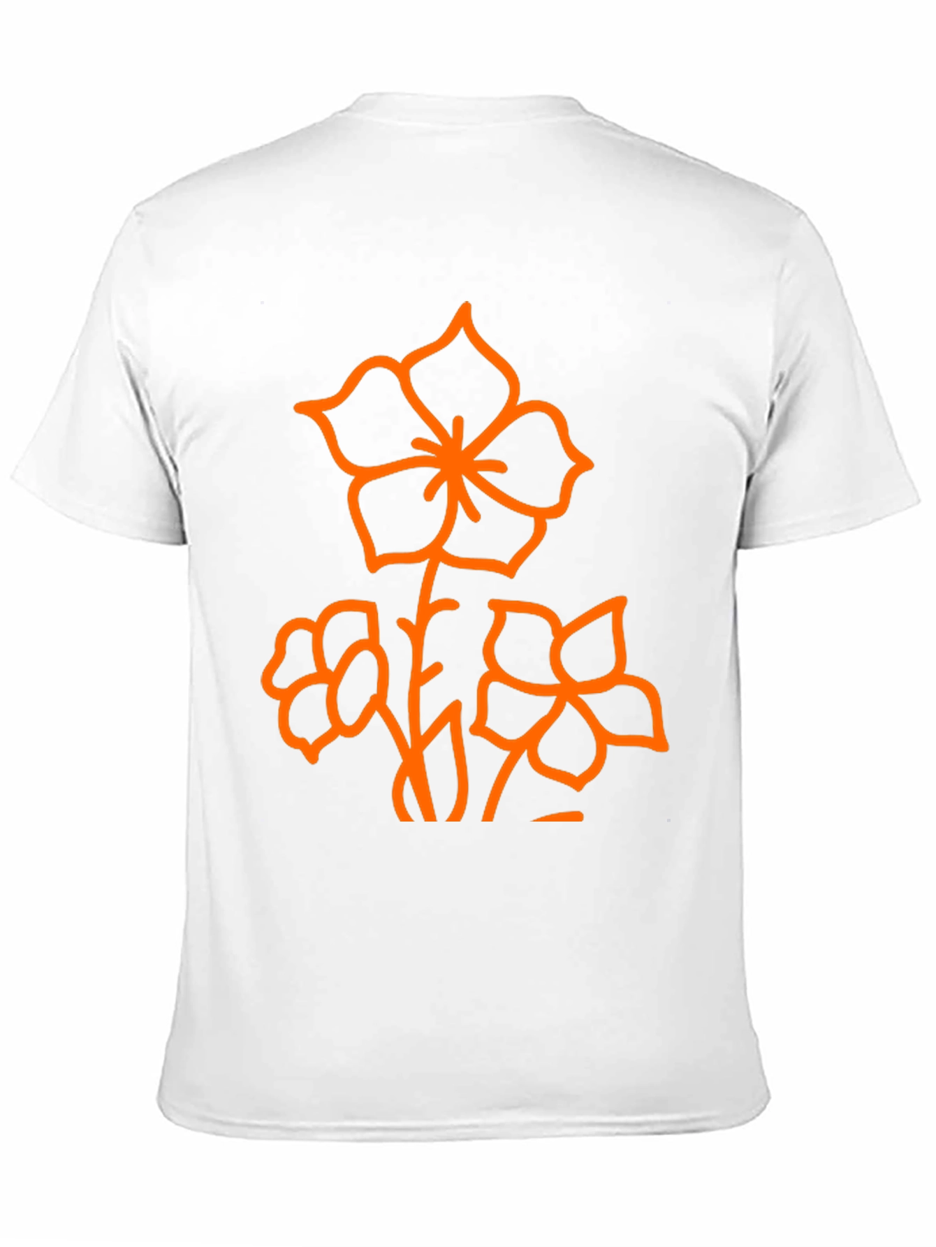 Black Black T-Shirt with Orange Floral Design view 11