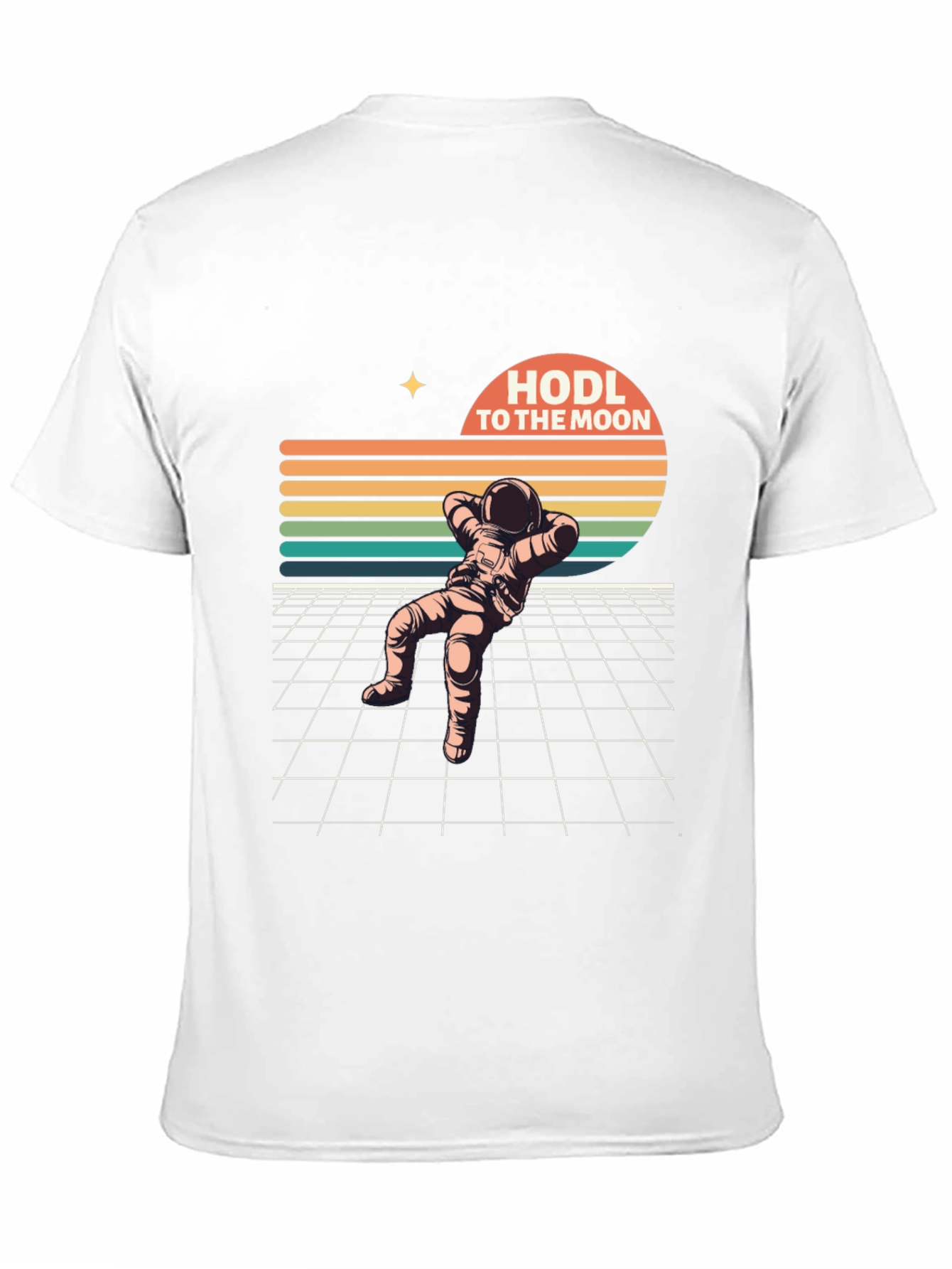 Black HODL To The Moon Retro Astronaut T-Shirt view 11