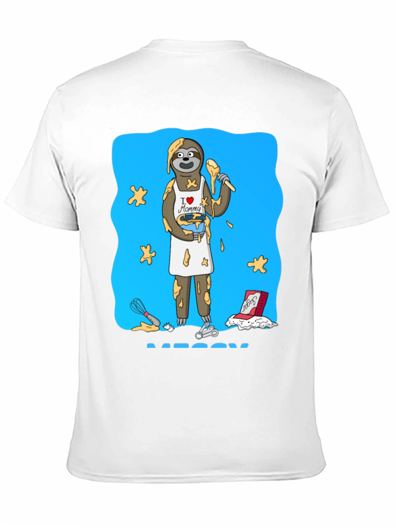 Black I Love Mommy Sloth Baker T-Shirt view 11