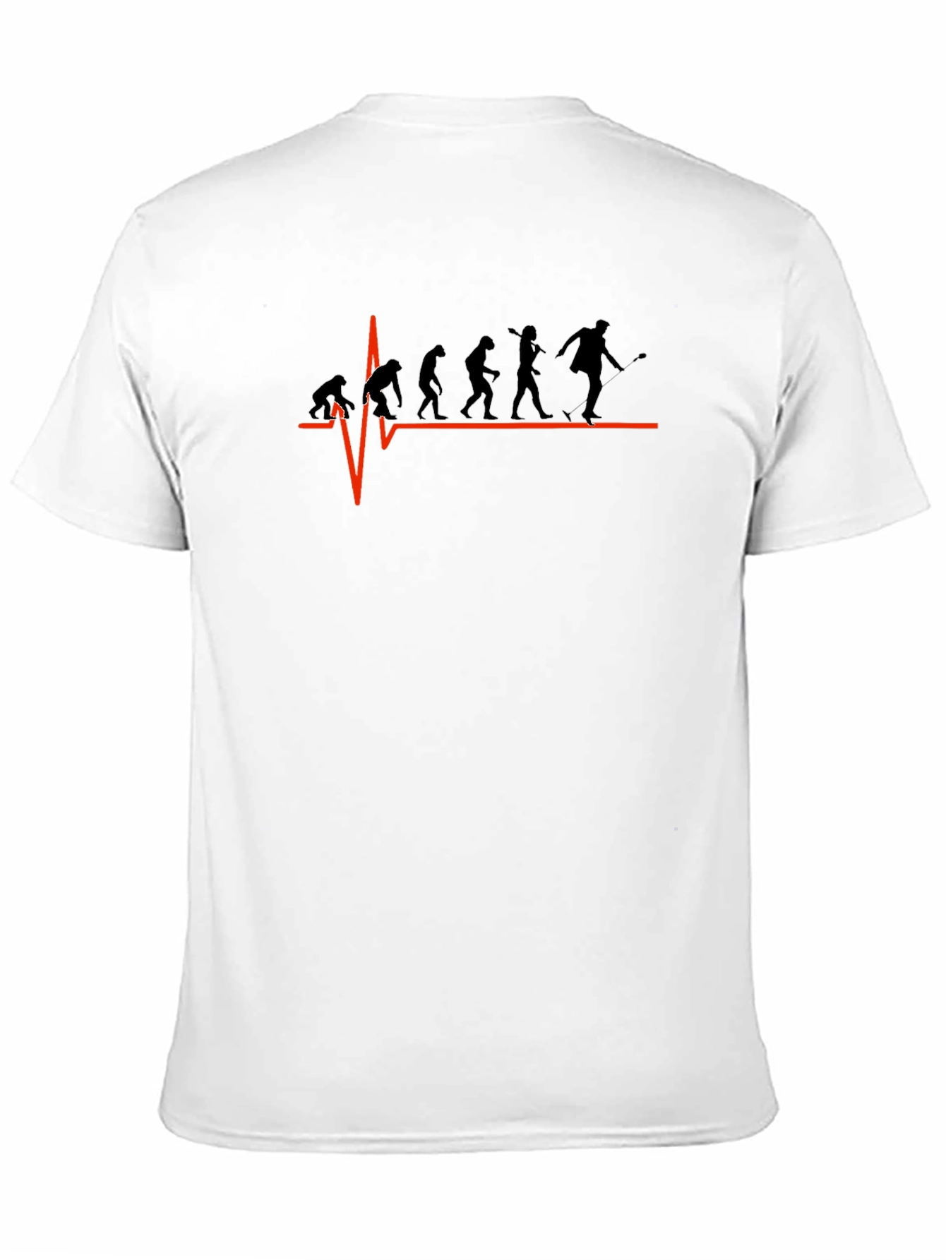 Black Evolution Heartbeat T-Shirt - Black Cotton Tee view 11